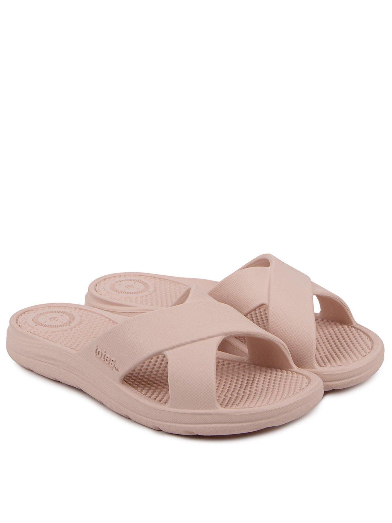 Image of TOTES Totes Solbounce Cross Slide Sandals - Evening Sand