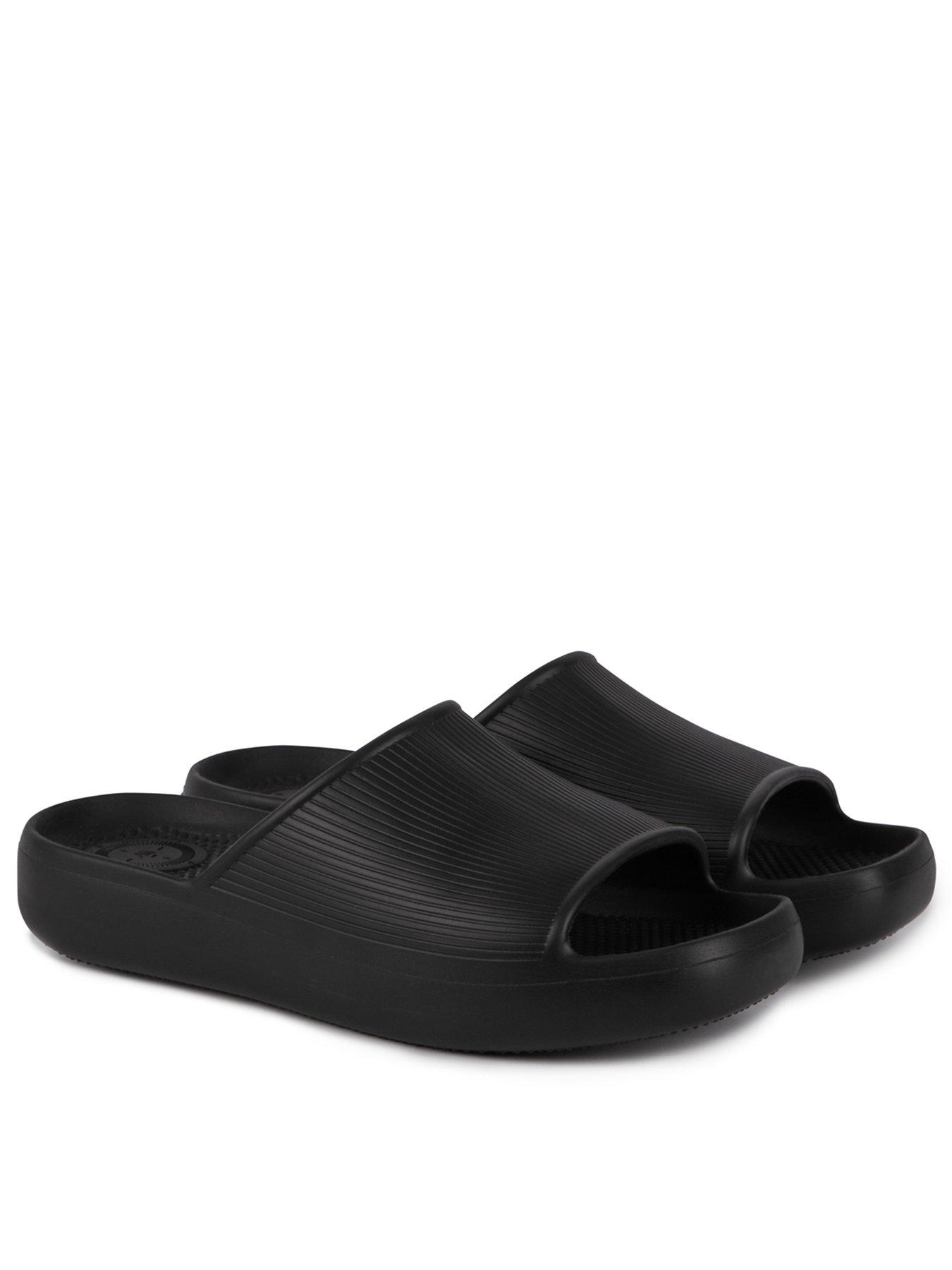 totes-totes-solbounce-ribbed-slide-black