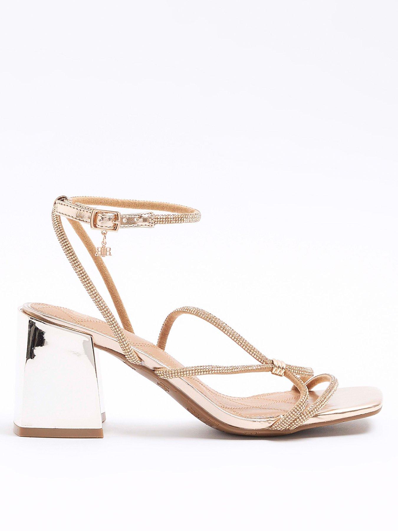 Tubular Heeled Sandal Rose Gold