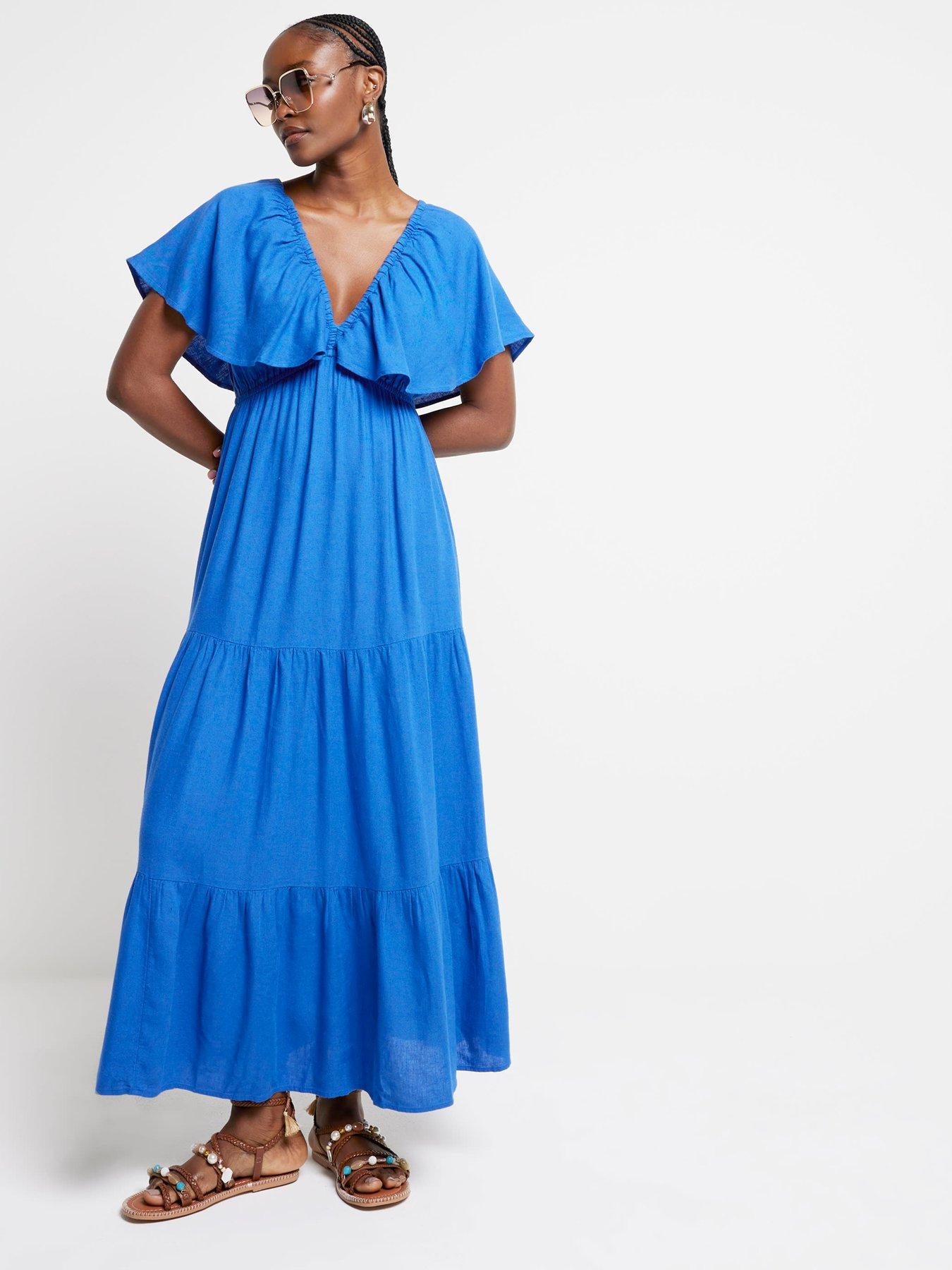 river-island-frill-sleeve-dress-beigeback