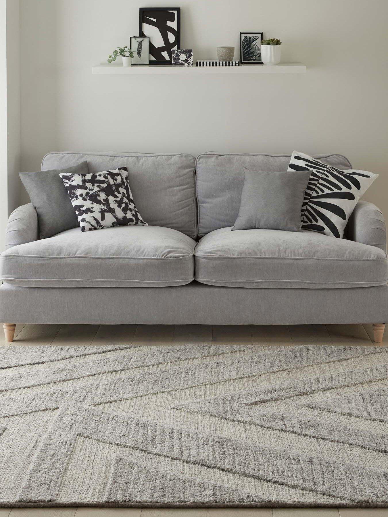 Image 1 of 4 of The Very Collection Arrow Wool Rug - Grey