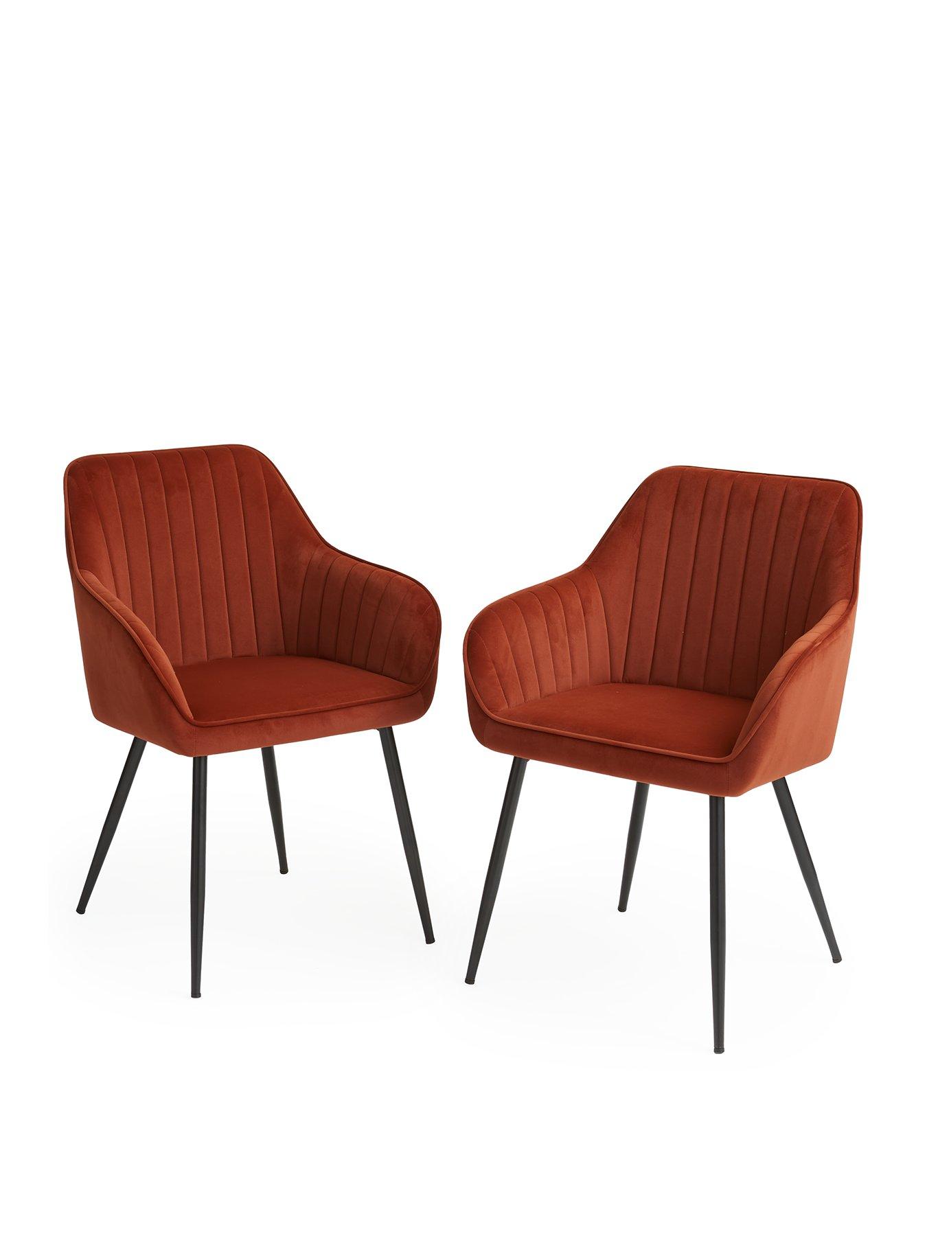 Image 2 of 7 of Very Home Alisha Pair of Fabric Dining Chairs - Rust&nbsp;- FSC&reg; Certified