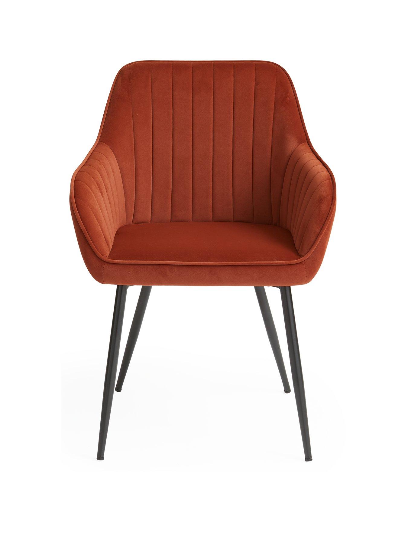 Image 3 of 7 of Very Home Alisha Pair of Fabric Dining Chairs - Rust&nbsp;- FSC&reg; Certified