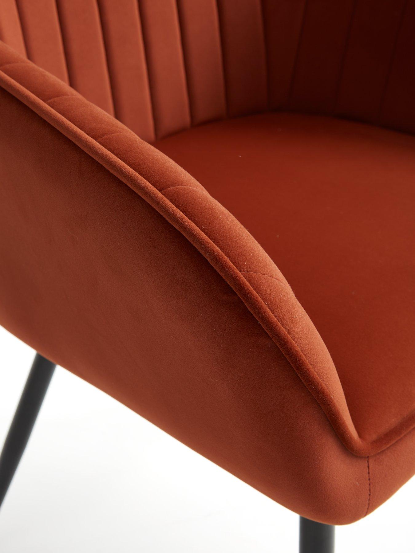 Image 6 of 7 of Very Home Alisha Pair of Fabric Dining Chairs - Rust&nbsp;- FSC&reg; Certified