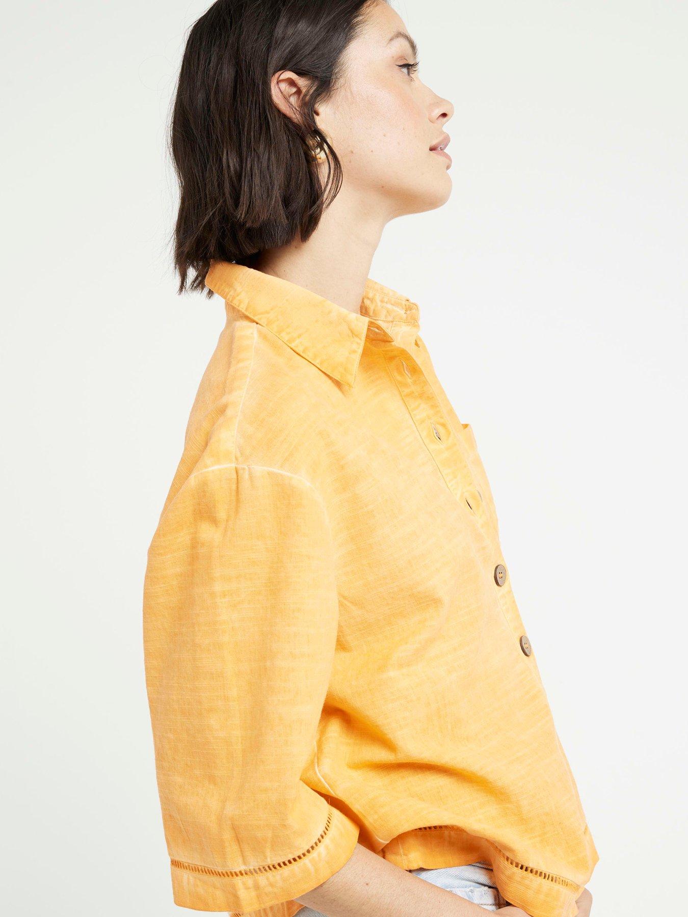 river-island-linen-boxy-shirt-orangestillFront