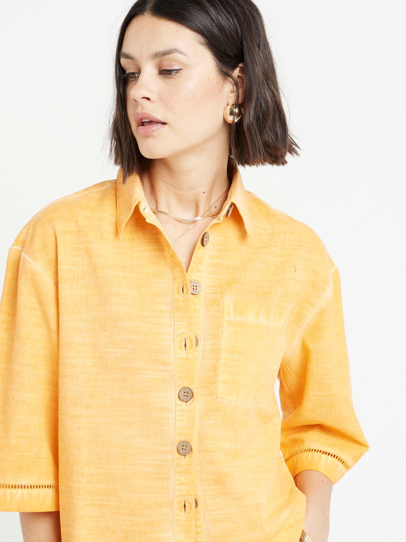 river-island-linen-boxy-shirt-orangeoutfit