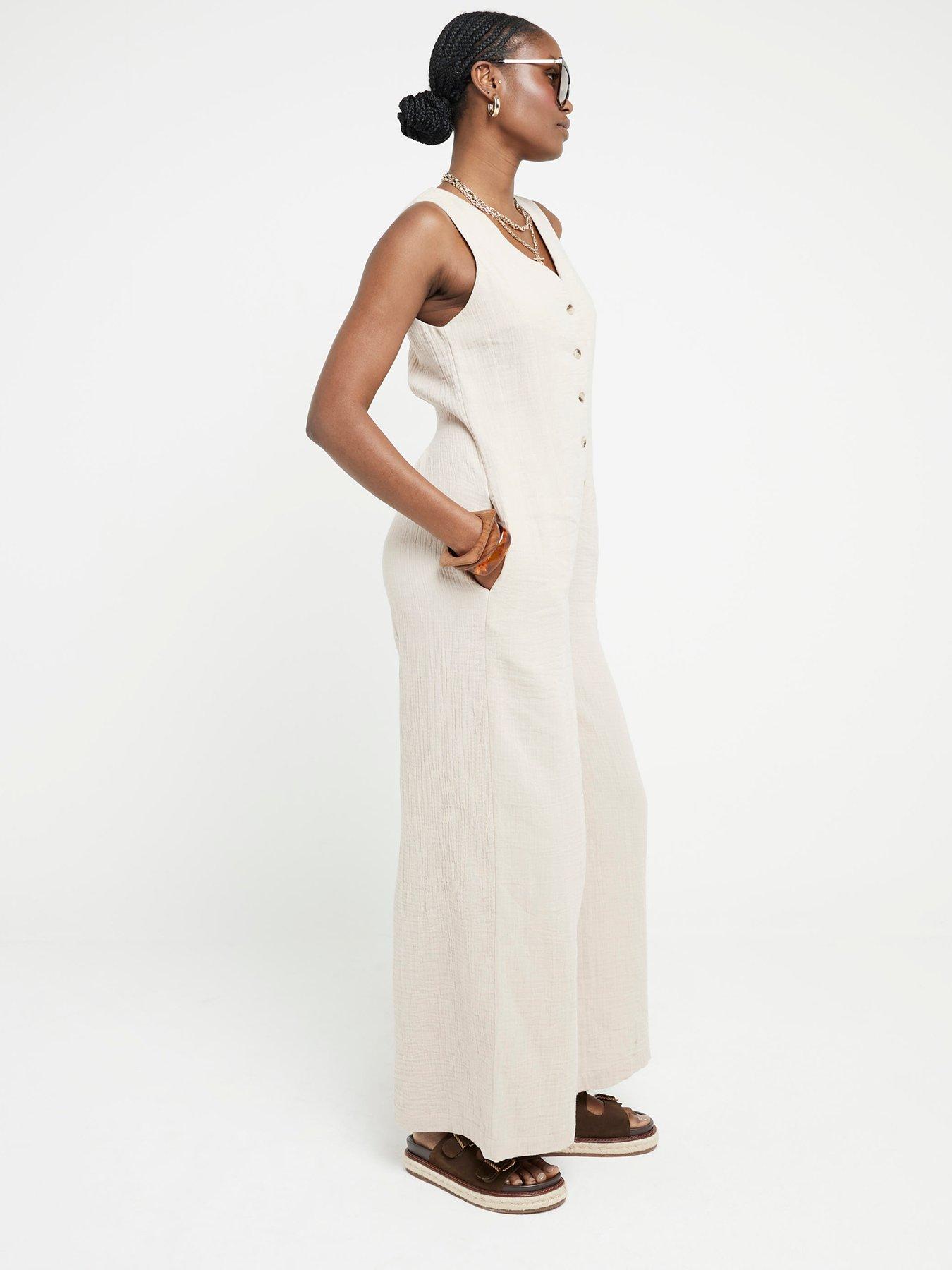 river-island-button-detail-jumpsuit-light-brownback