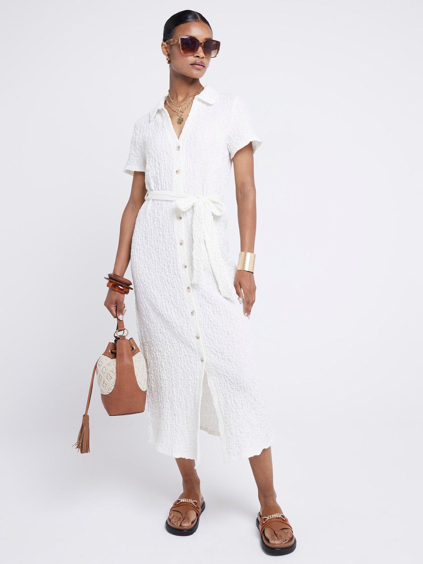 river-island-textured-tie-waist-shirt-dress-cream