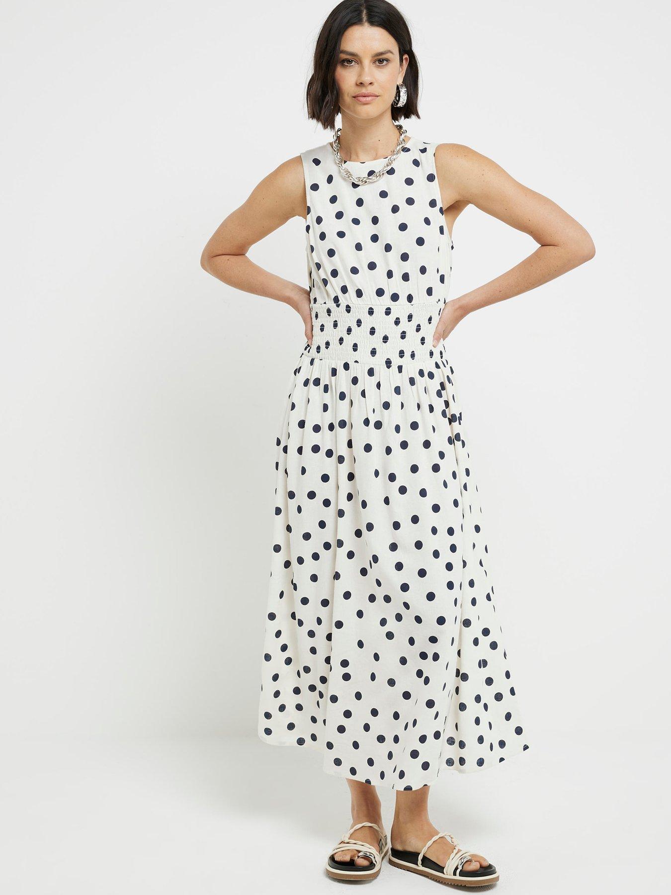 river-island-shirred-waist-midi-dress-creamfront