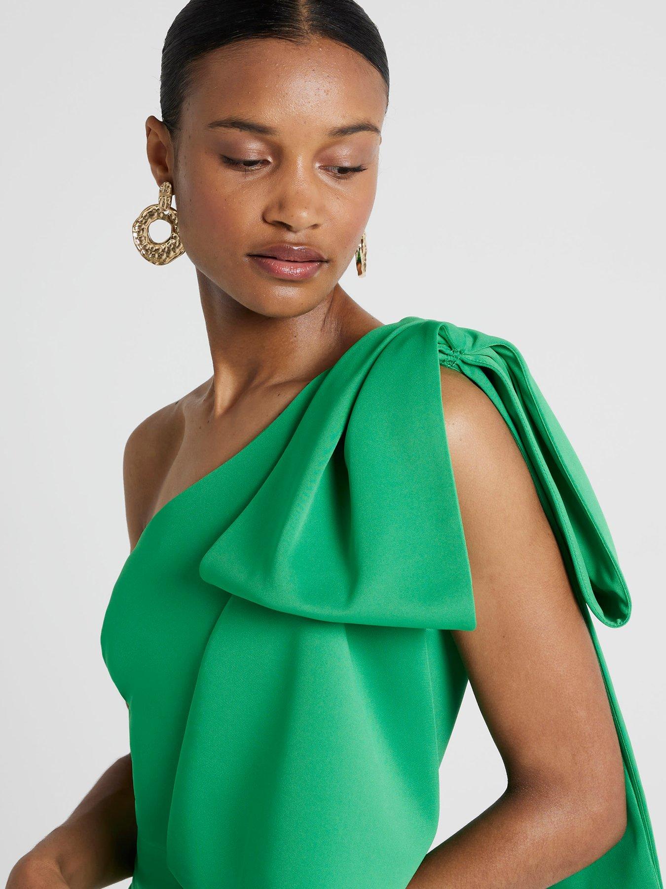 river-island-one-shoulder-bow-detail-dress-bright-greenoutfit