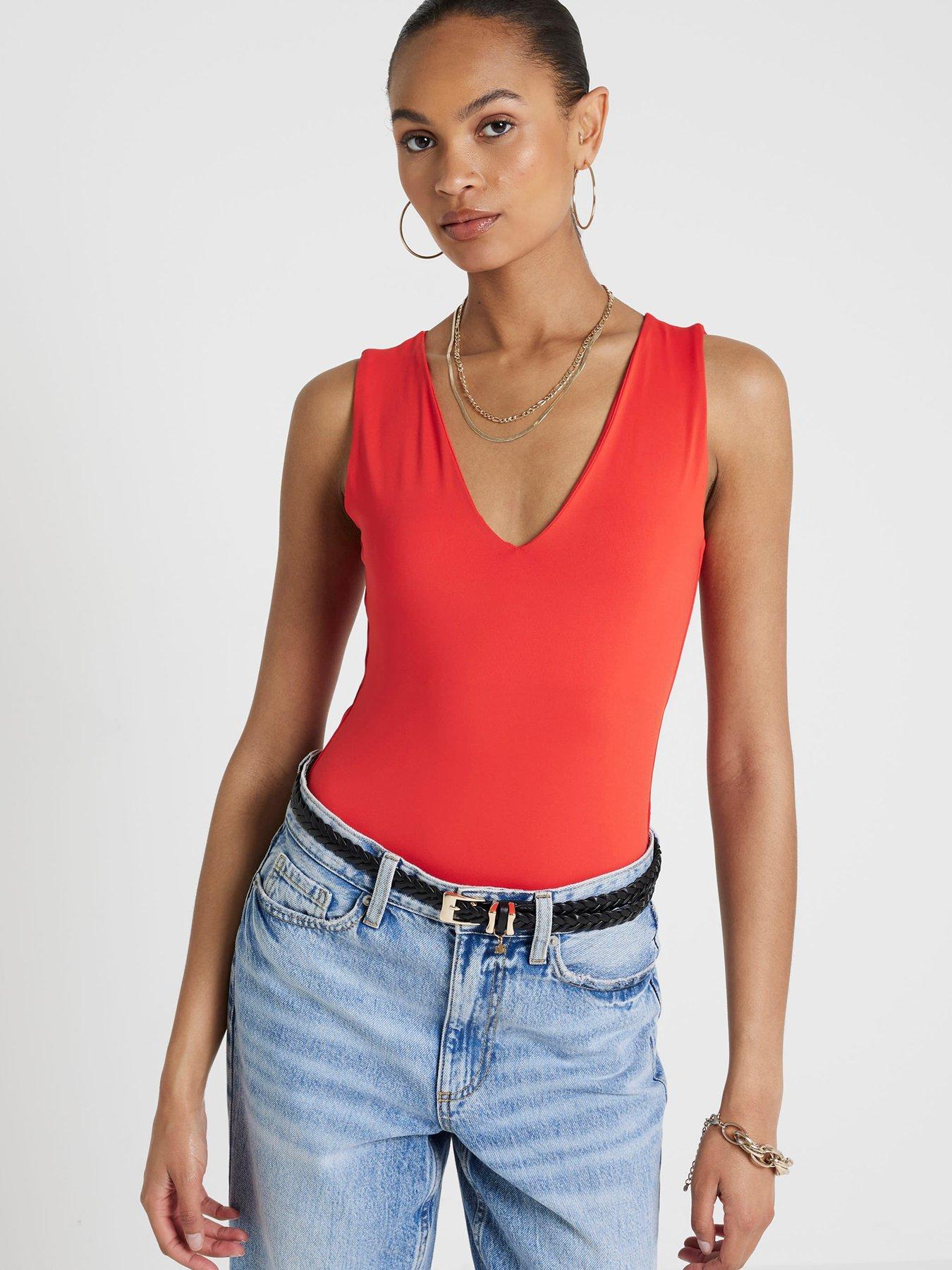 river-island-v-neck-bodysuit-bright-redoutfit