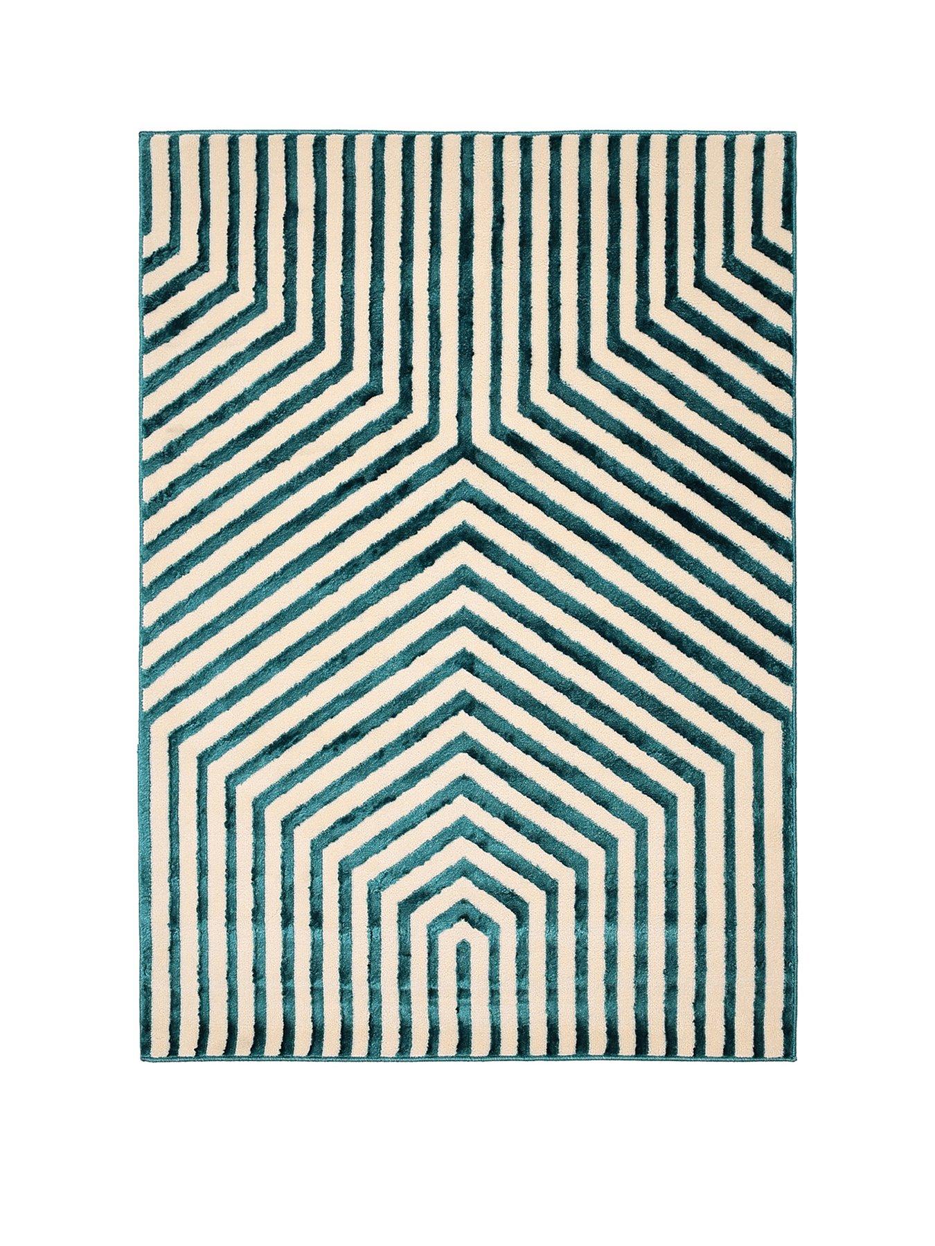 very-home-brio-geo-rug-creamgreenstillFront