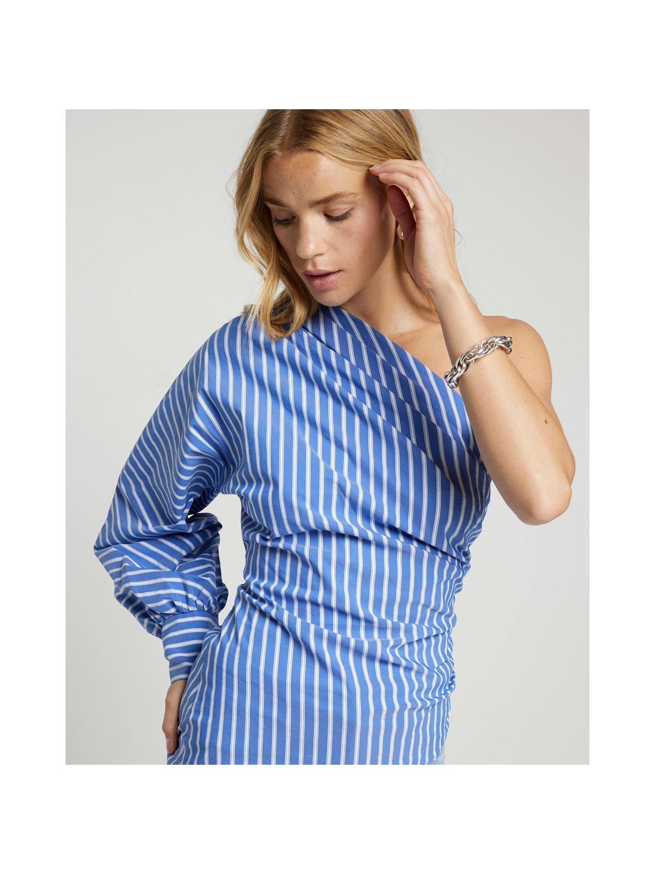 river-island-one-shoulder-blouse-blueoutfit