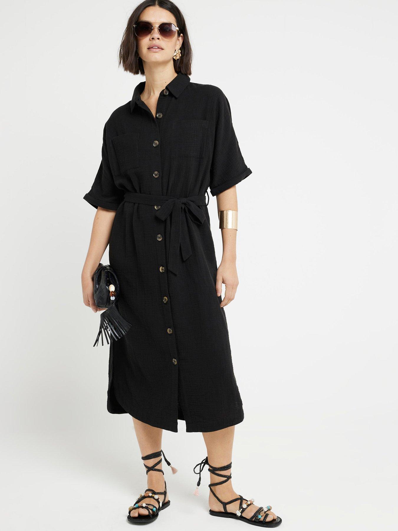 river-island-longline-shirt-dress-black