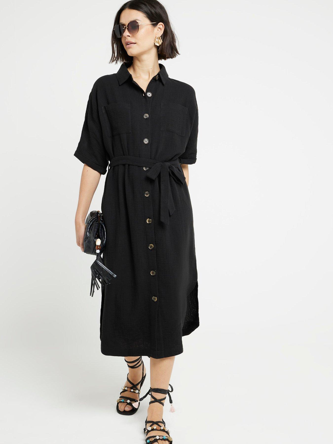 river-island-longline-shirt-dress-blackstillFront