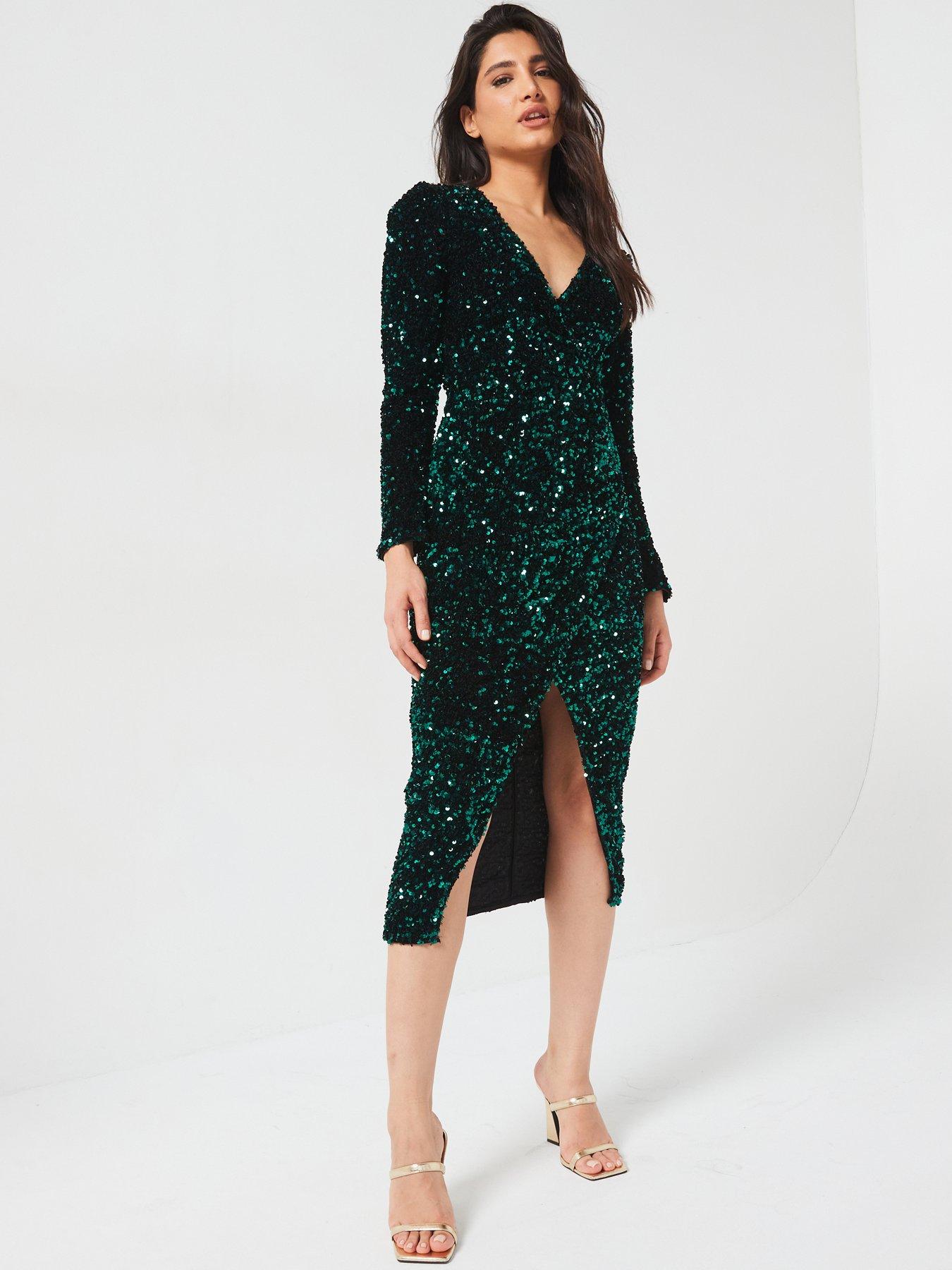 v-by-very-sequin-wrap-pencil-dress-green