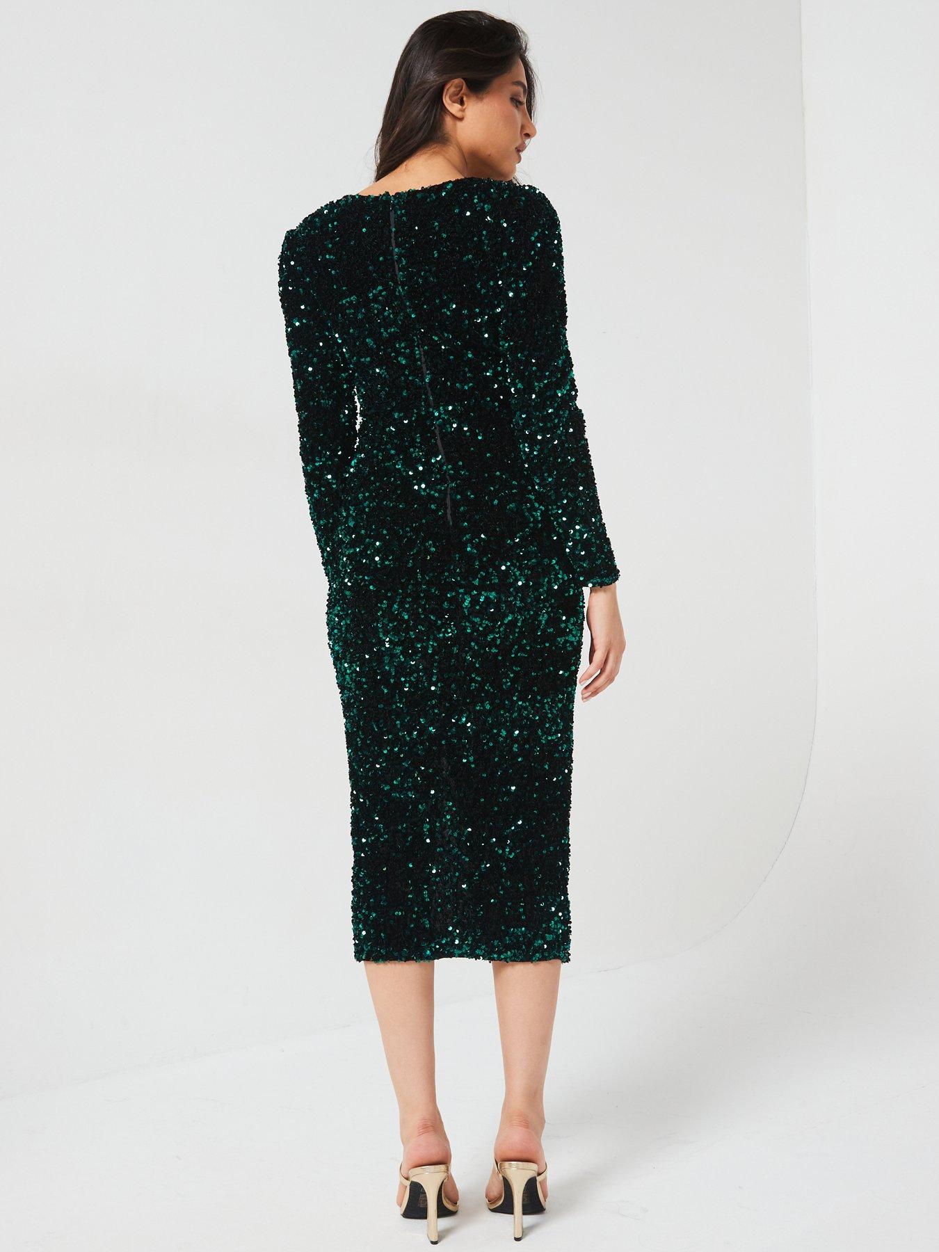 v-by-very-sequin-wrap-pencil-dress-greenstillFront