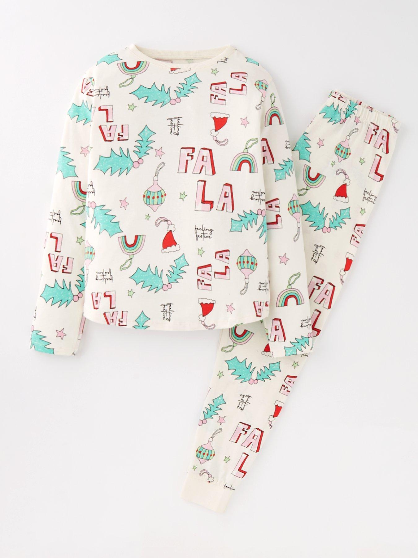 v-by-very-girls-christmas-fa-la-la-sibling-pyjama-cream