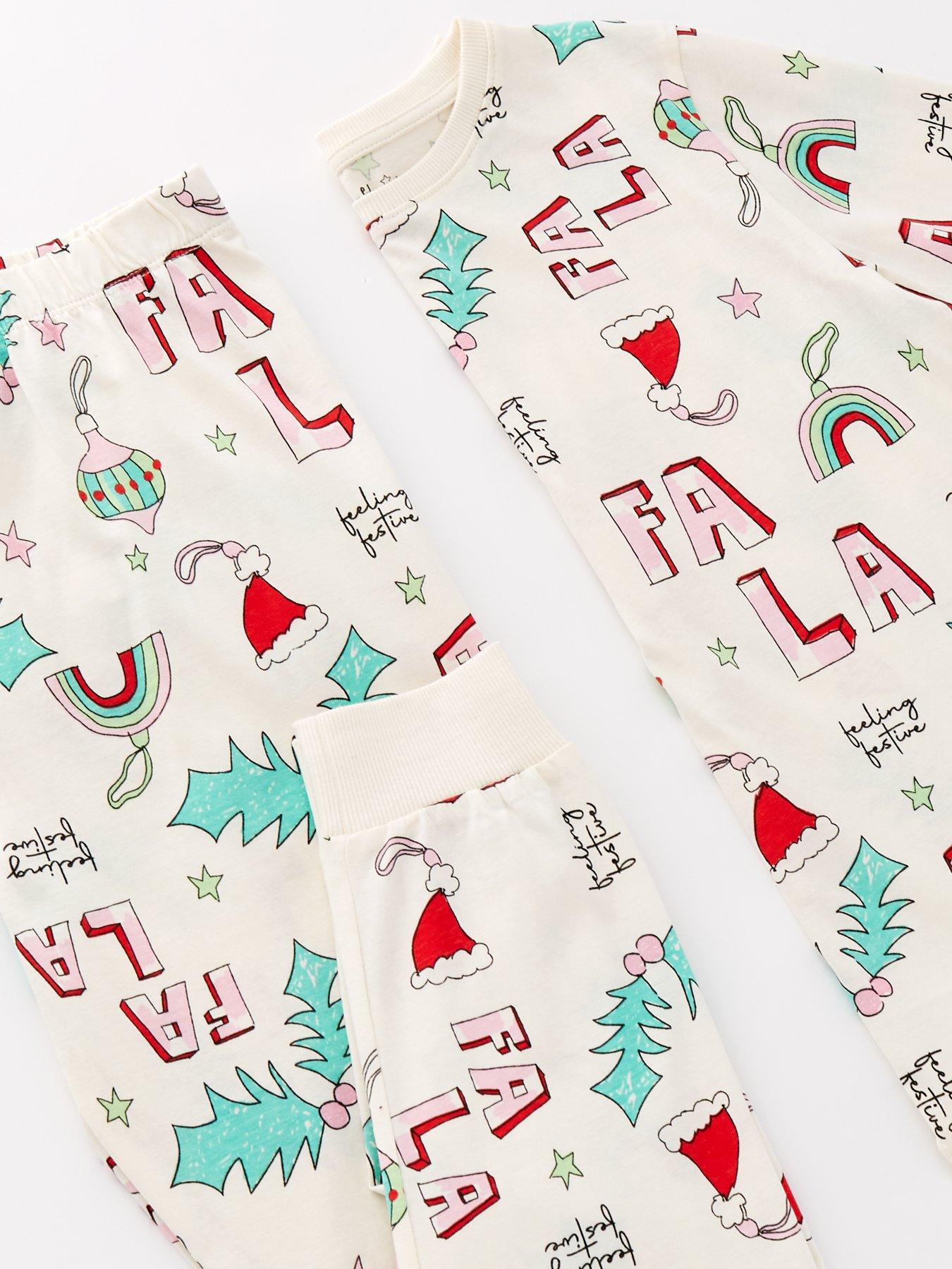 v-by-very-girls-christmas-fa-la-la-sibling-pyjama-creamdetail