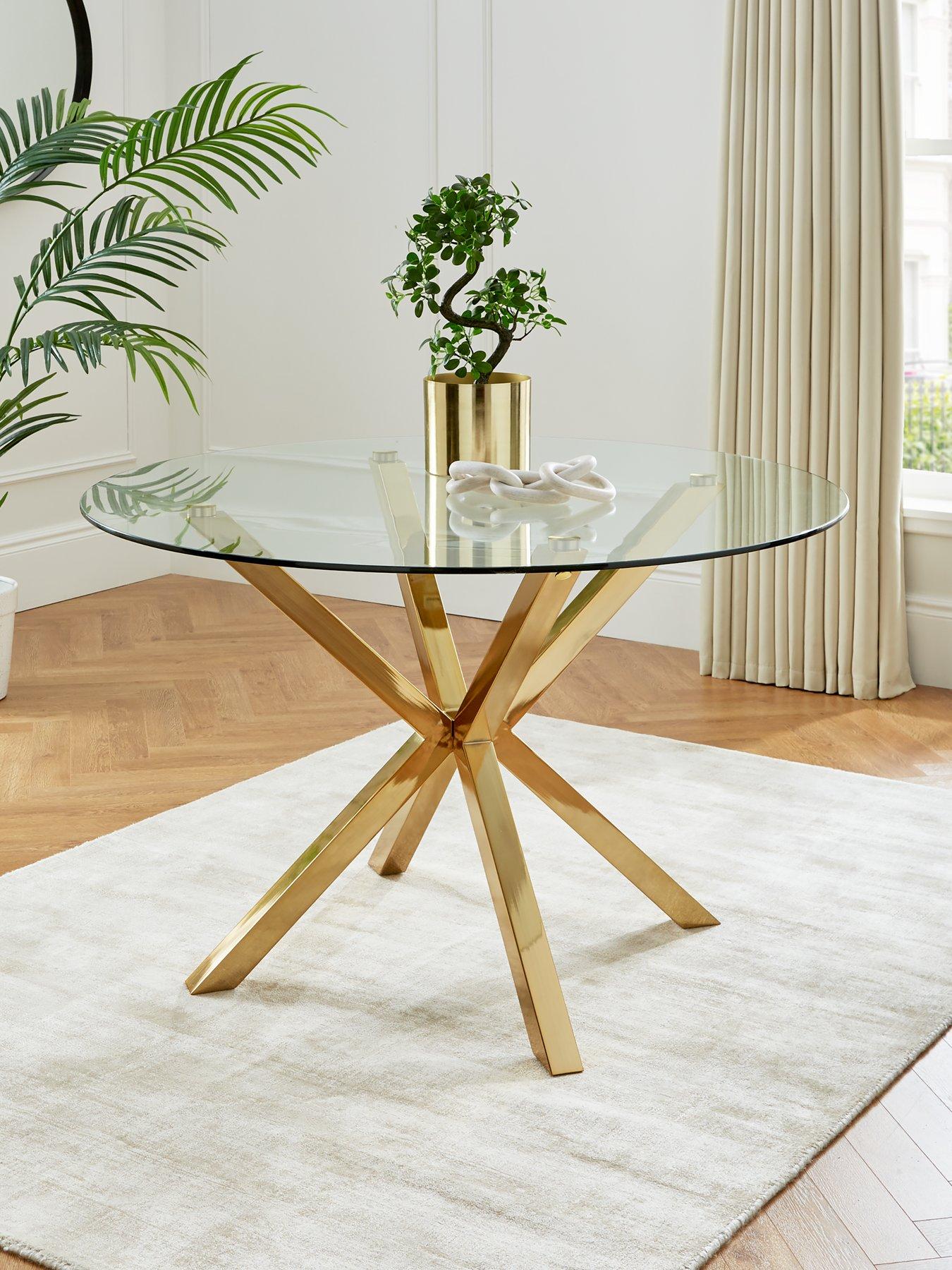 Image 1 of 7 of The Very Collection Chopstick&nbsp;120 cm Round Dining Table - Brass
