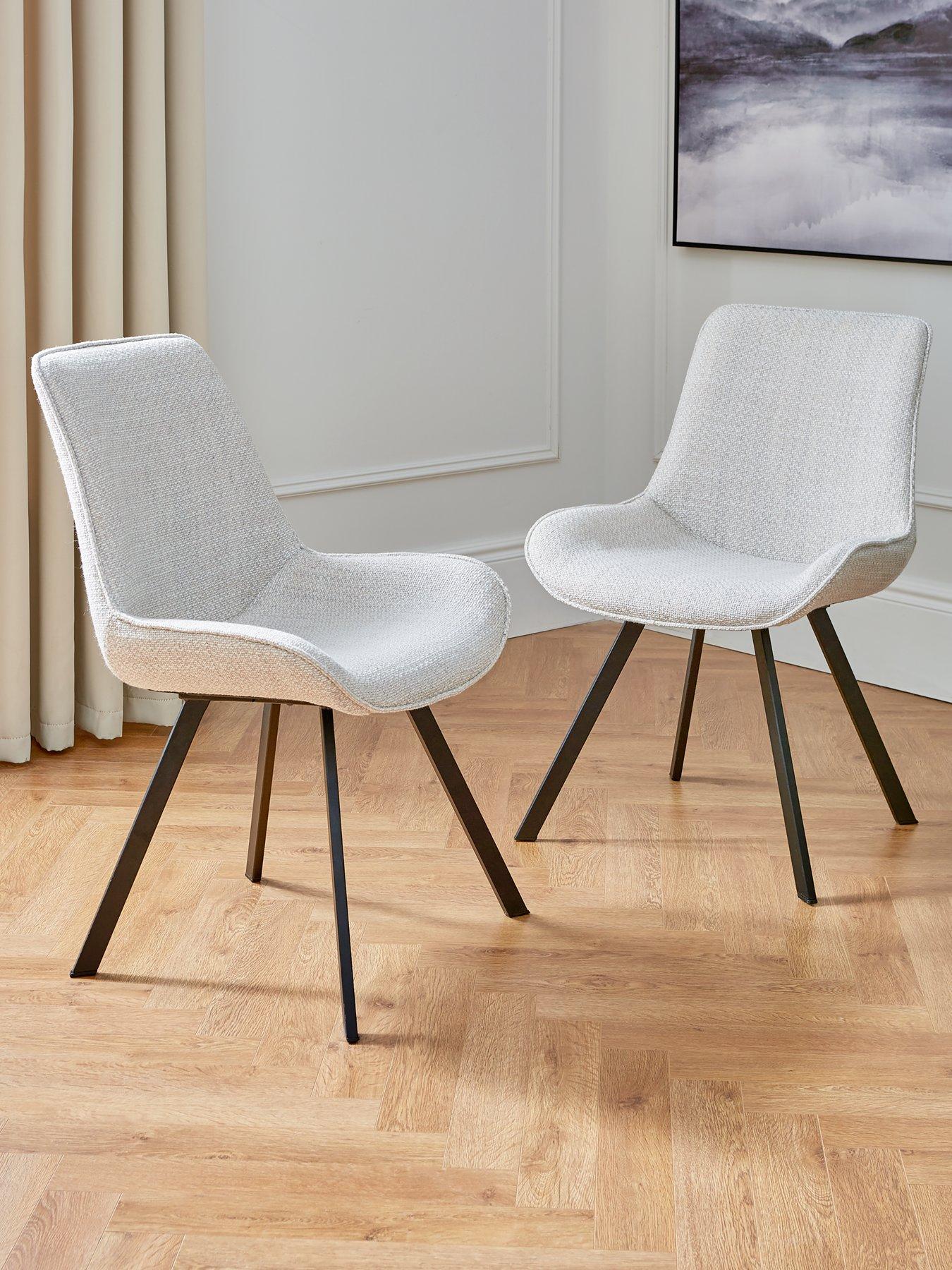 Image 1 of 7 of Very Home Arabella Pair of 2 Fabric Chairs - Grey Black&nbsp;- FSC&reg;&nbsp;Certified