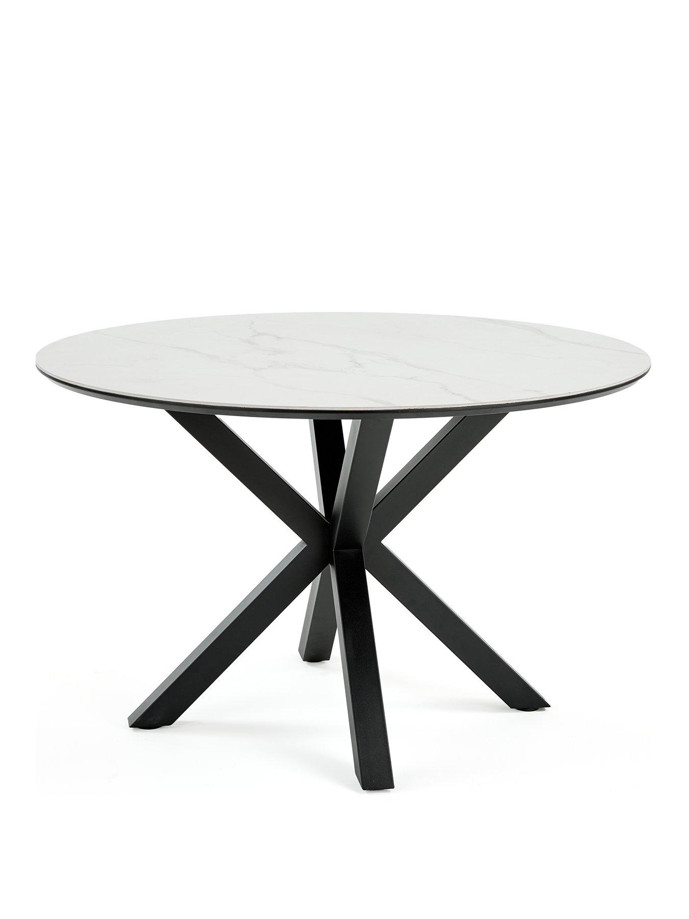 Image 2 of 6 of The Very Collection Arabella 120 cm Ceramic Round Dining Table - Black/White - FSC&reg; Certified