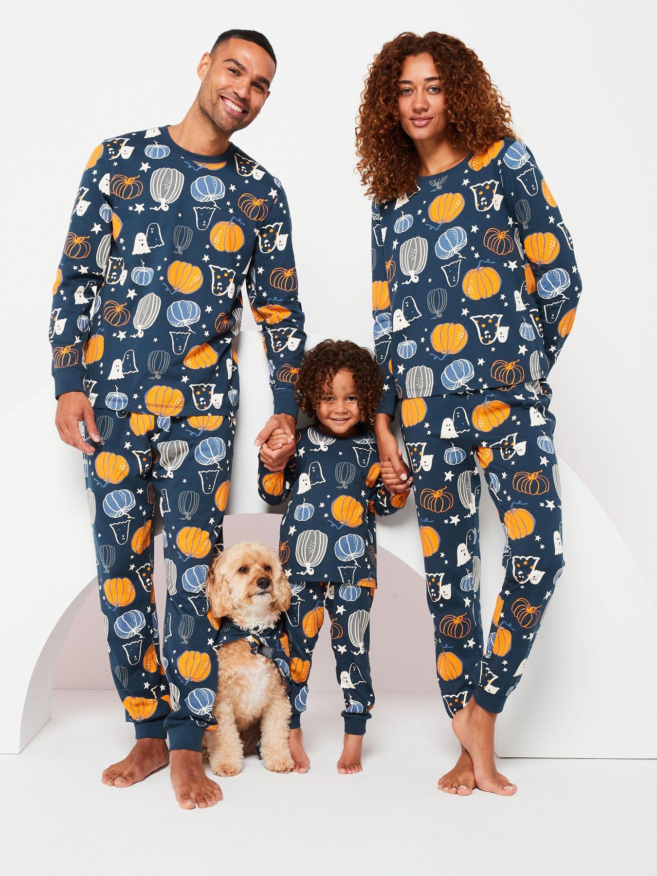 v-by-very-kids-family-halloween-pumpkin-printed-pyjama-navy