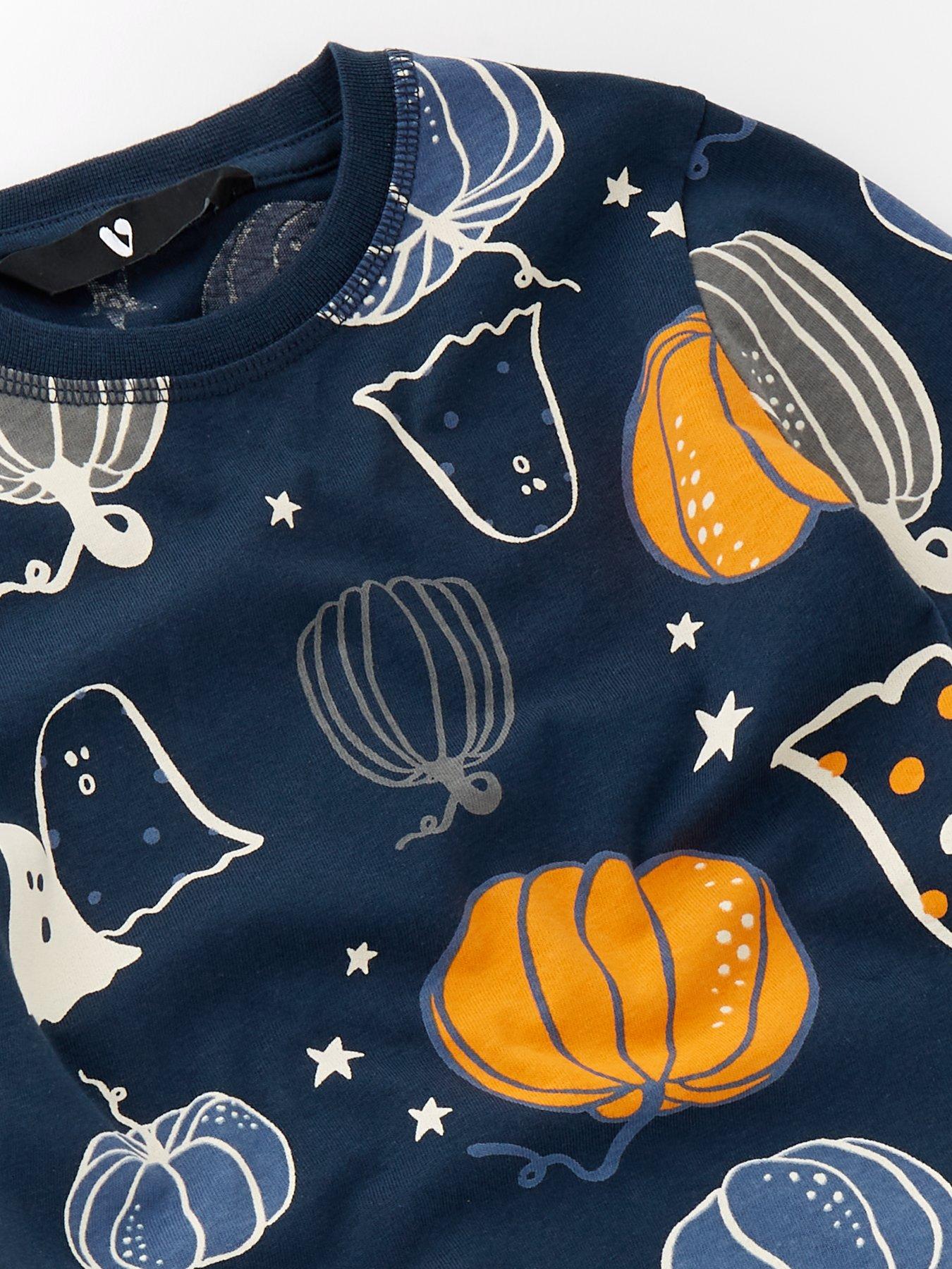 v-by-very-kids-family-halloween-pumpkin-printed-pyjama-navydetail