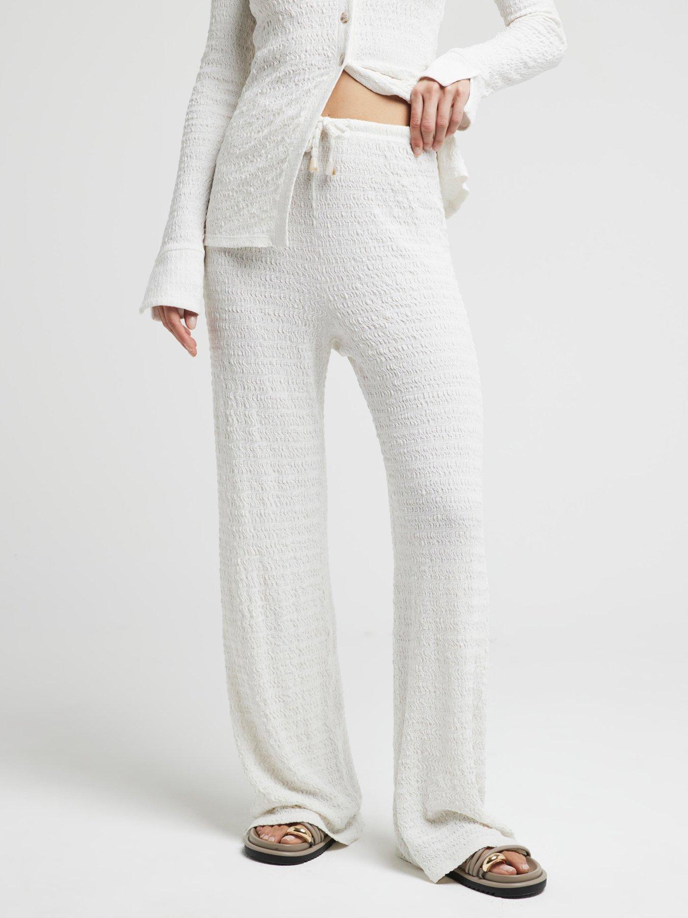 river-island-pull-on-textured-wide-leg-trouser-creamfront