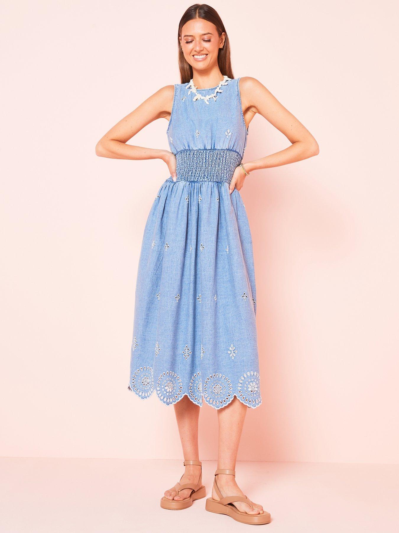 river-island-shirred-waist-midi-dress-blueback