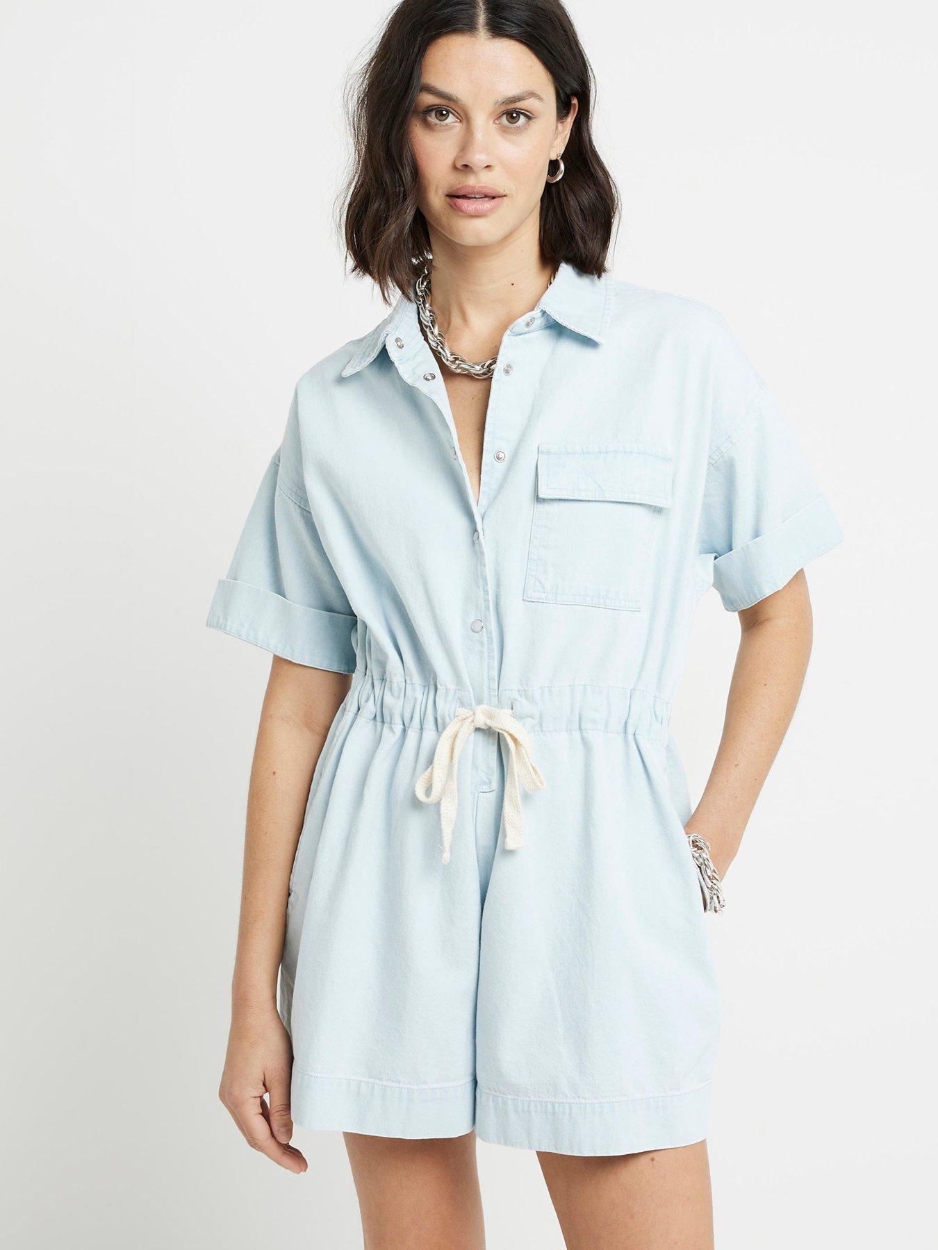 river-island-tie-waist-denim-romper-blue