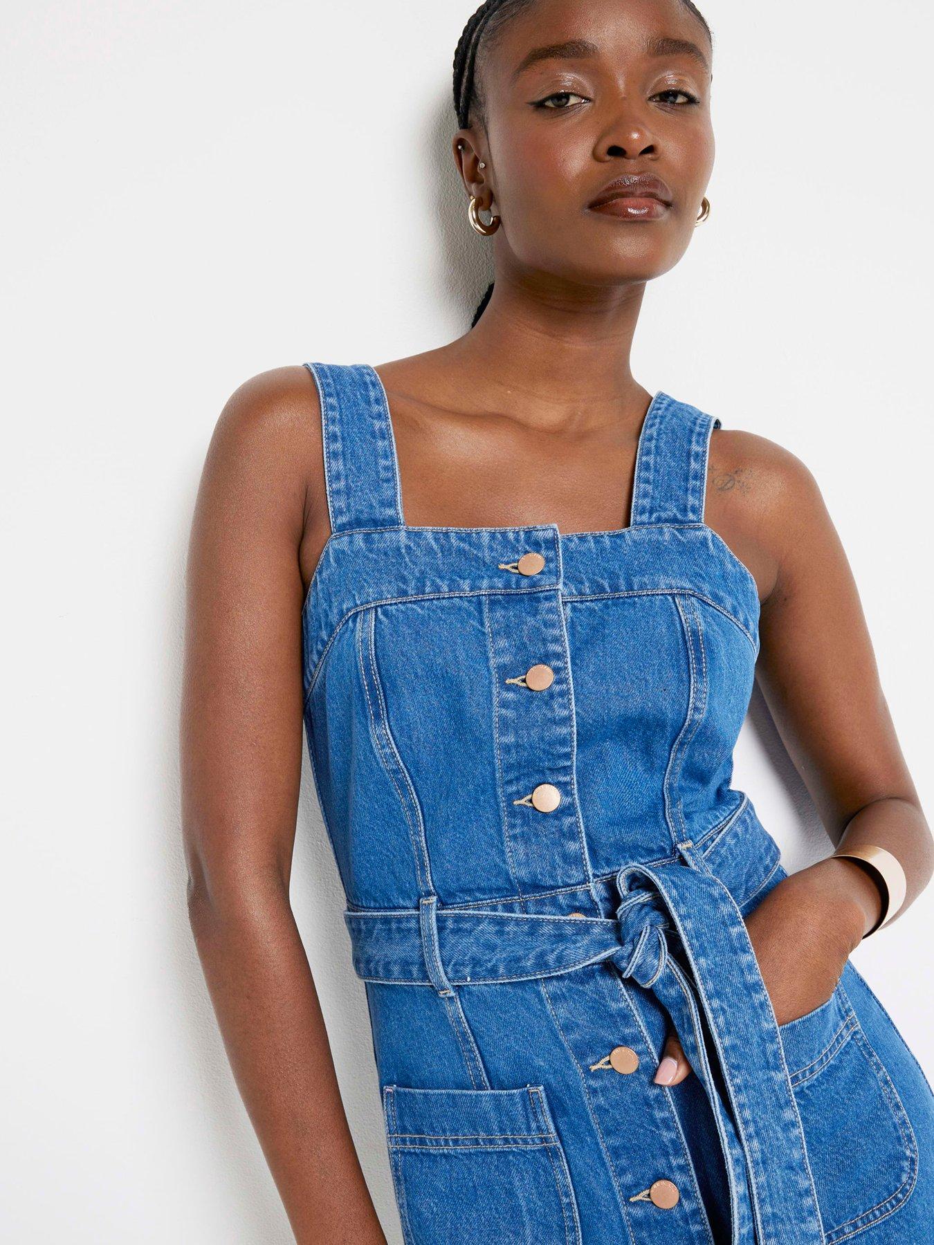 river-island-button-through-dress-medium-denimoutfit