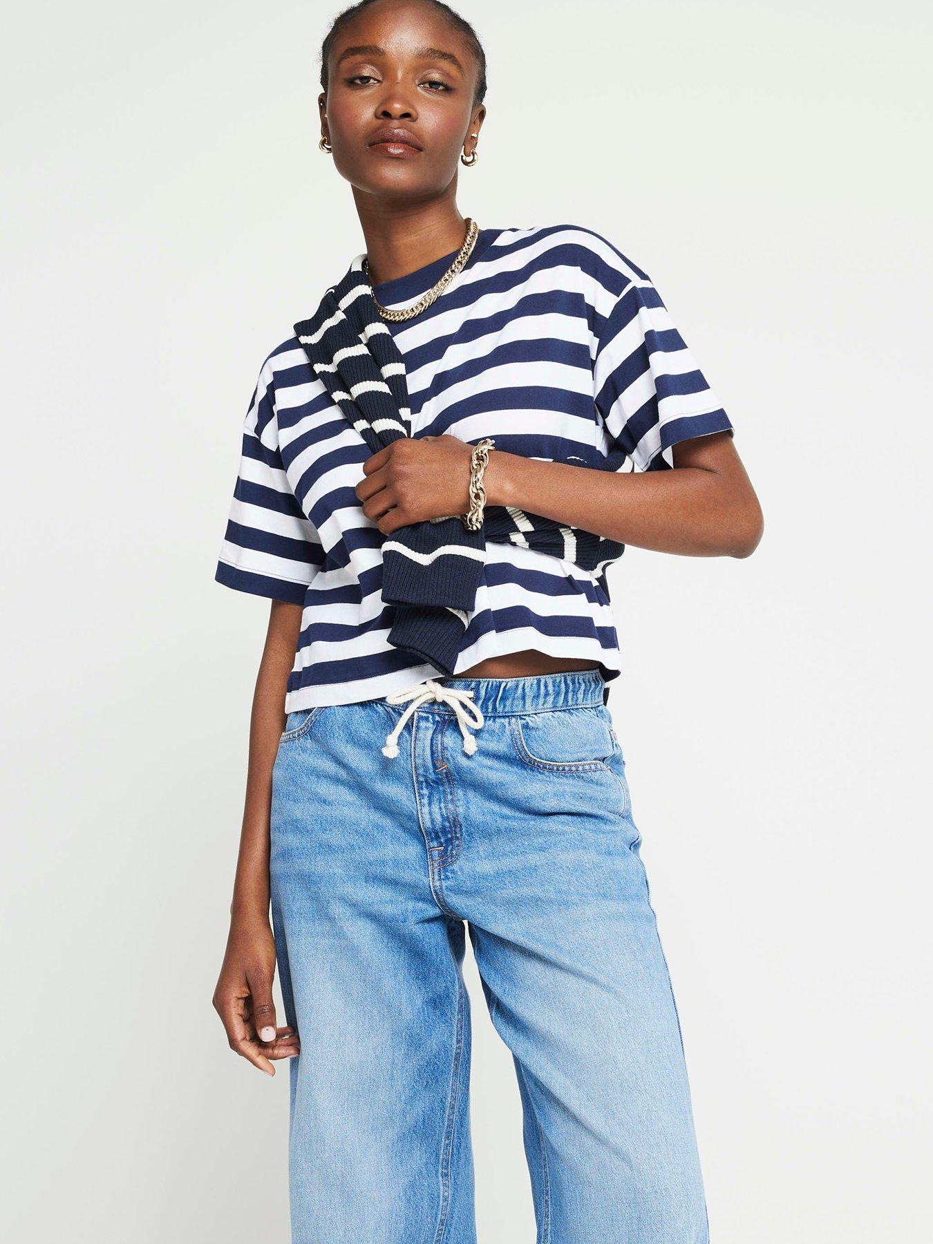 river-island-stripe-boxy-chopped-t-shirt-dark-blue