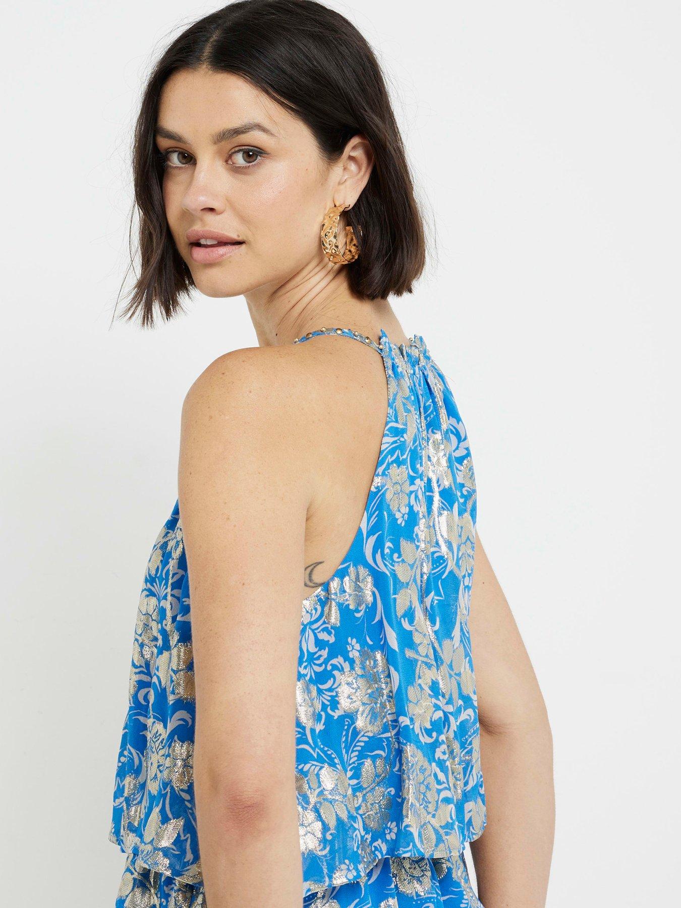 river-island-glitter-floral-detail-layered-halterneck-playsuit-bluestillFront