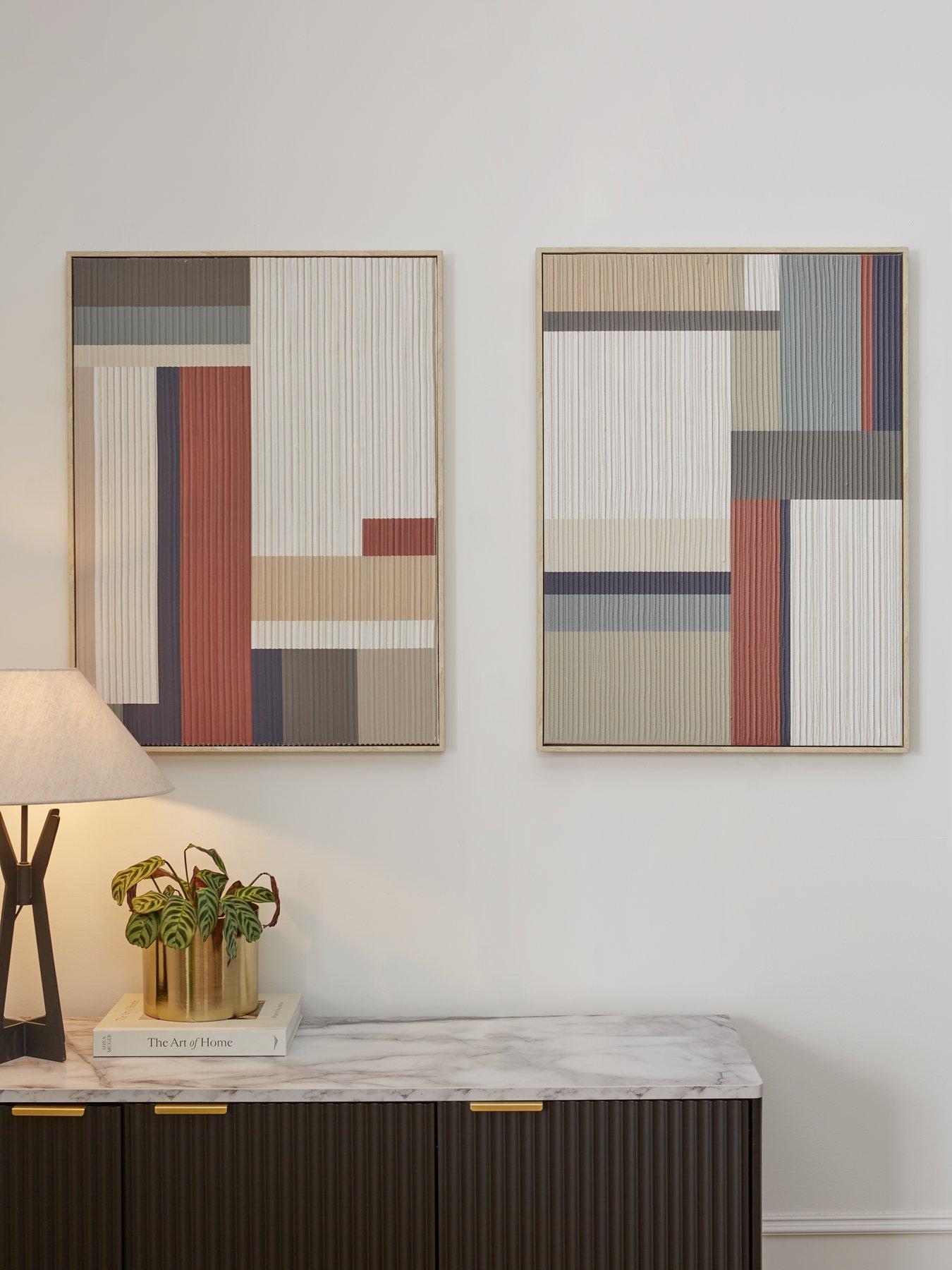 Image of Very Home Set of 2 Abstract Canvas 80x60cm