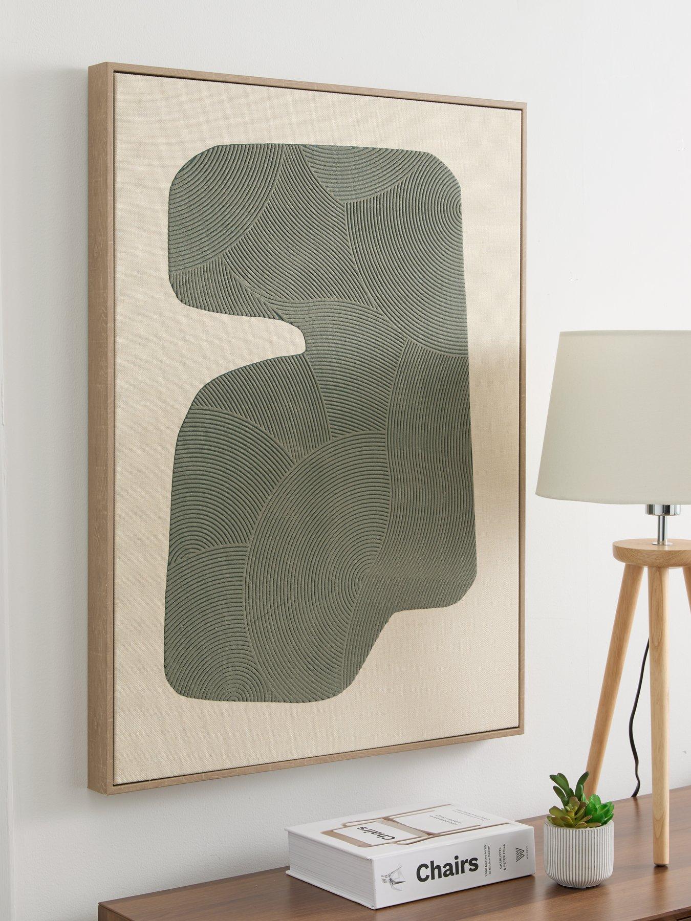 Image 1 of 6 of The Very Collection Green Abstract Canvas 80x60cm
