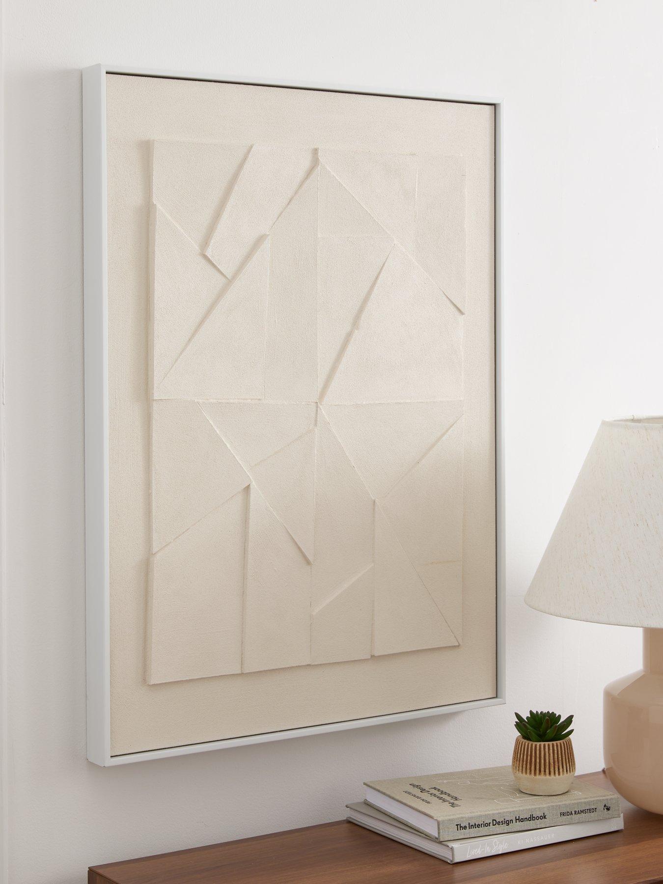 Image of Very Home Framed Beige Hand Painted Art 80x60cm