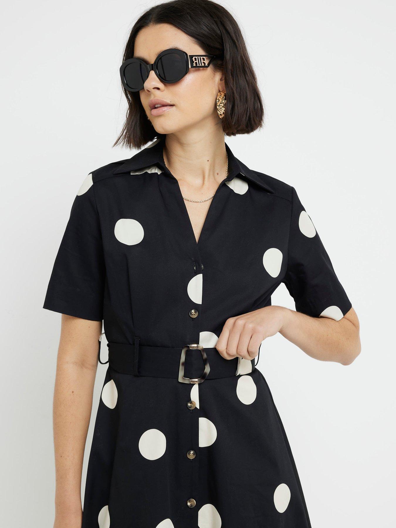 river-island-polka-dot-shirt-midi-dress-blackstillFront