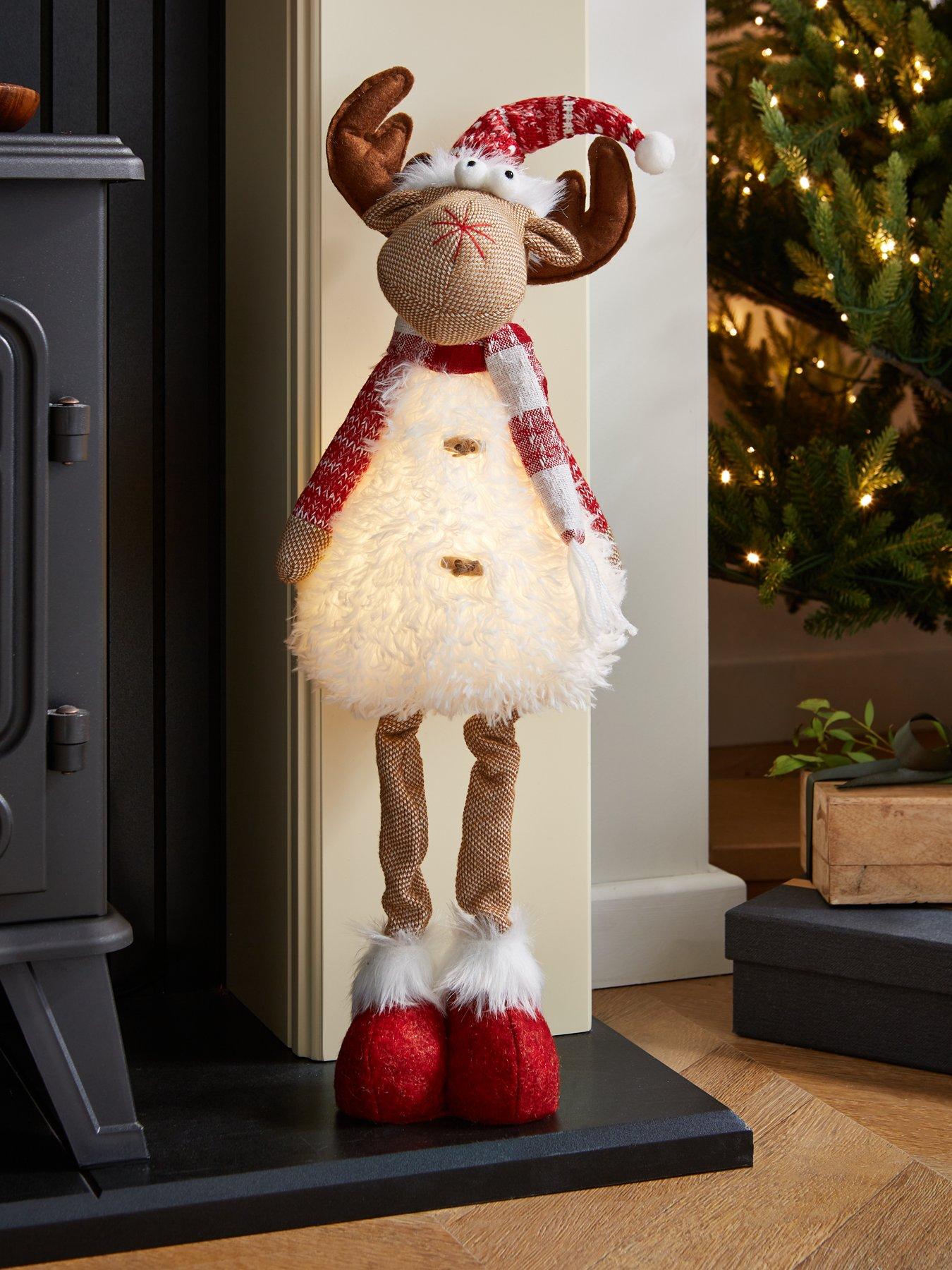 undefined 26 inch Standing Reindeer with Light Up Tummy Christmas Decoration
