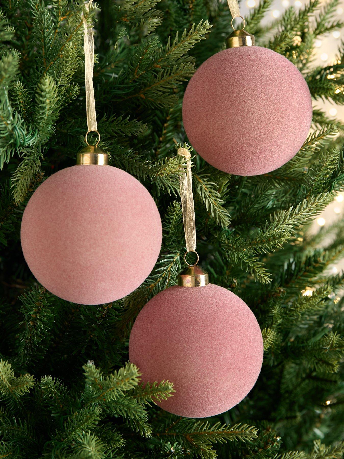 very-home-set-of-3-flocked-glass-dusky-pink-baubles