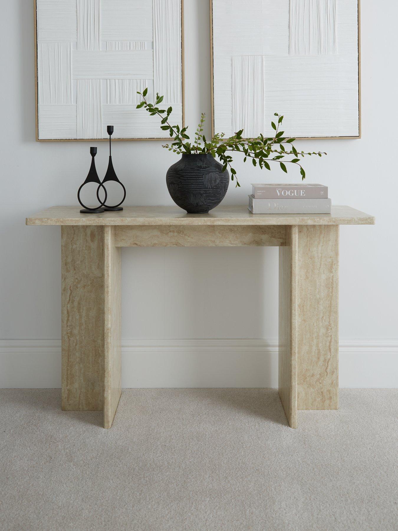 Image 1 of 7 of Very Home Bloc Stone Effect&nbsp;Console Table&nbsp;- FSC&reg; Certified