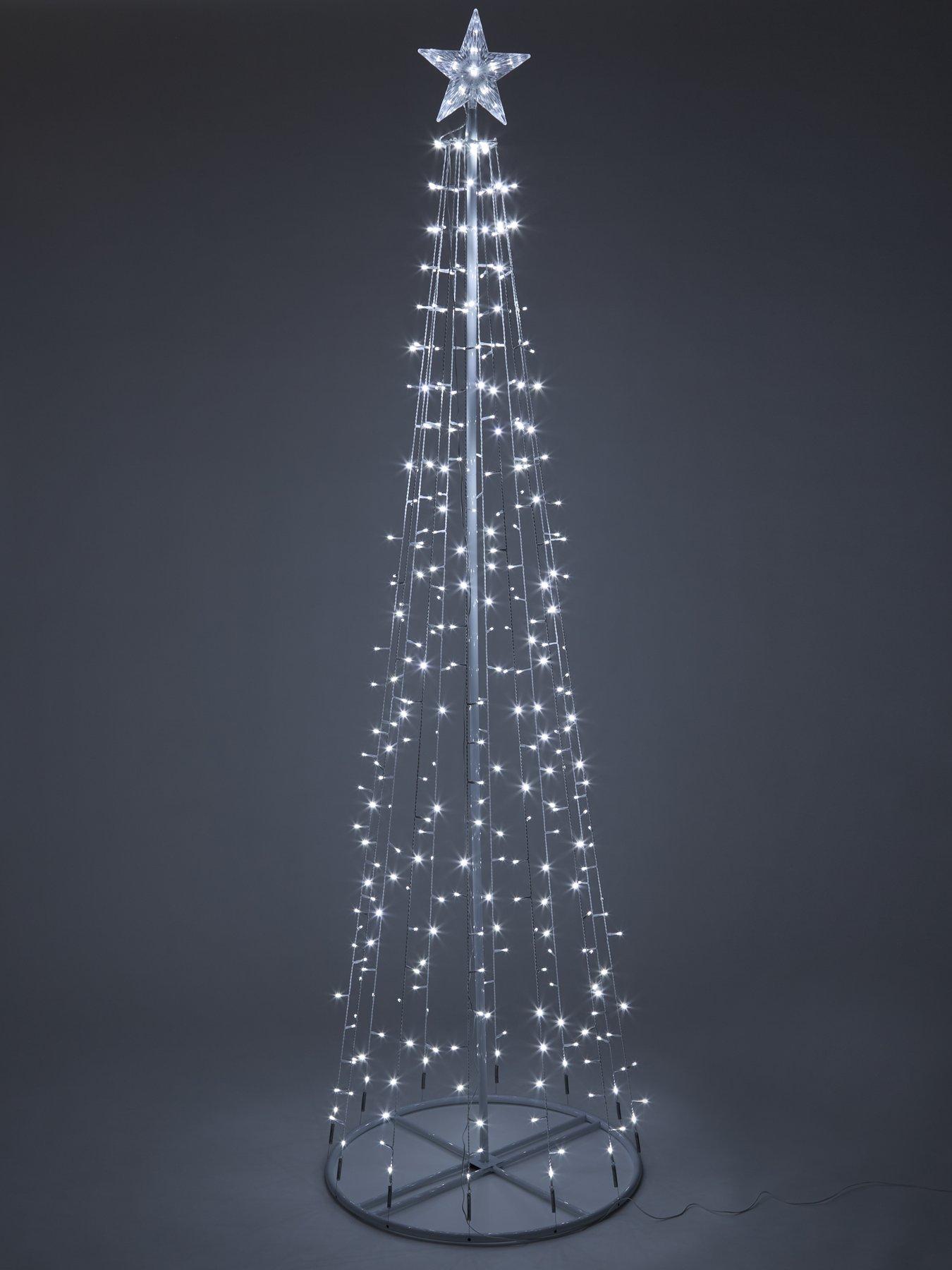 very-home-24m-lednbspmetal-cone-outdoor-christmasnbsptree-with-star-topperback