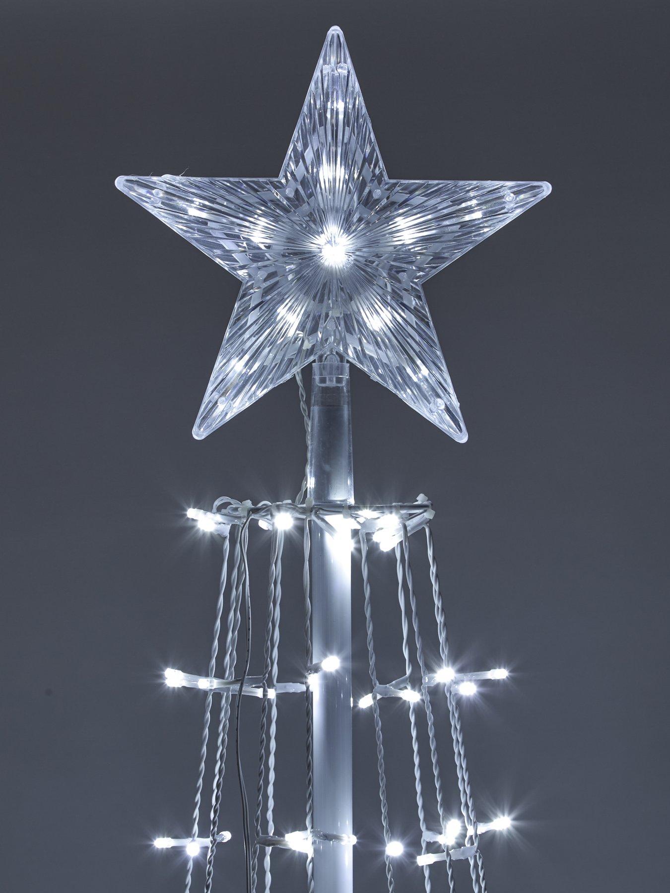 very-home-24m-lednbspmetal-cone-outdoor-christmasnbsptree-with-star-topperoutfit