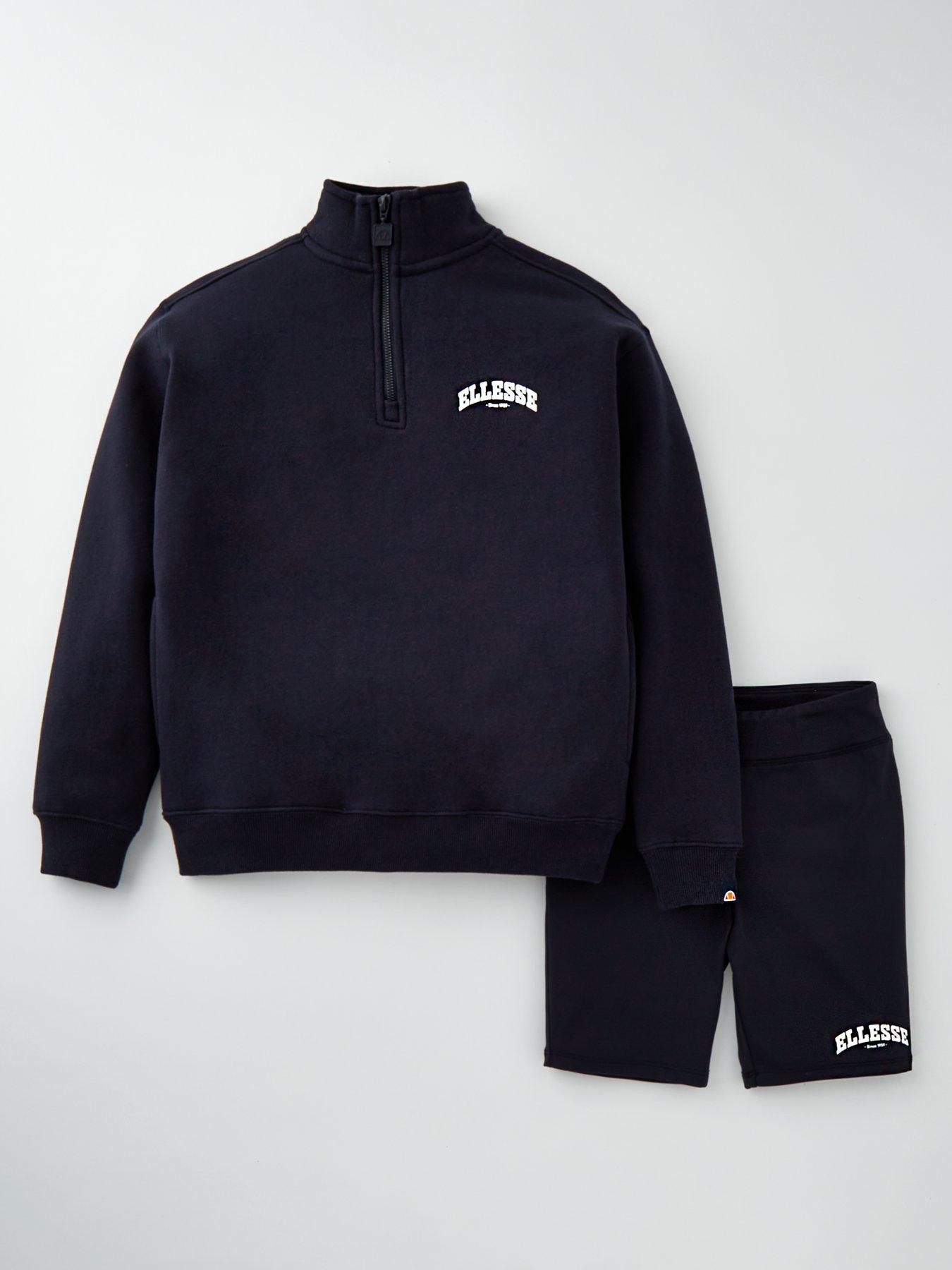 ellesse-junior-girls-jentina-sweatshirt-and-shorts-set-navy