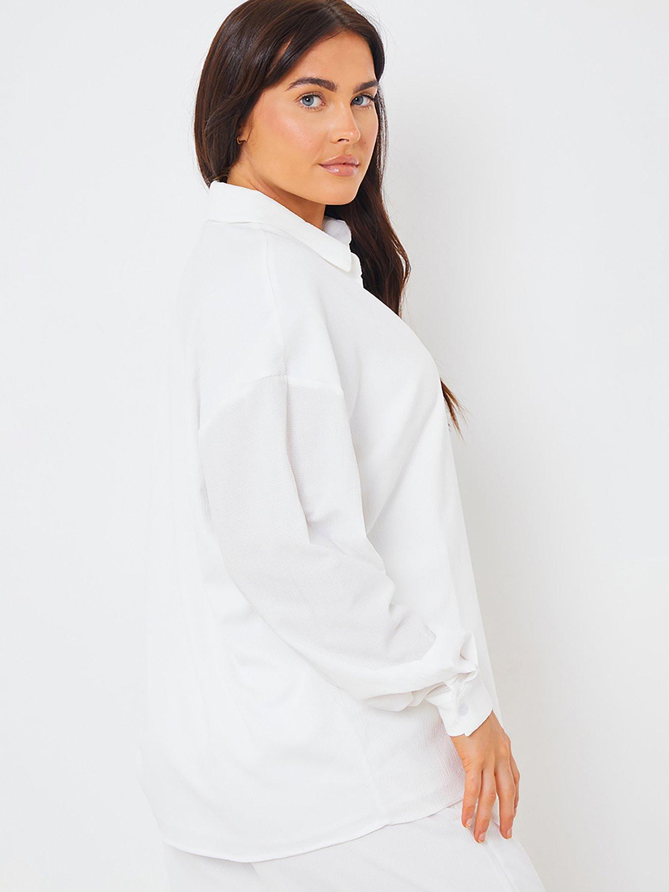 in-the-style-hannah-brown-white-linen-look-oversized-shirtdetail