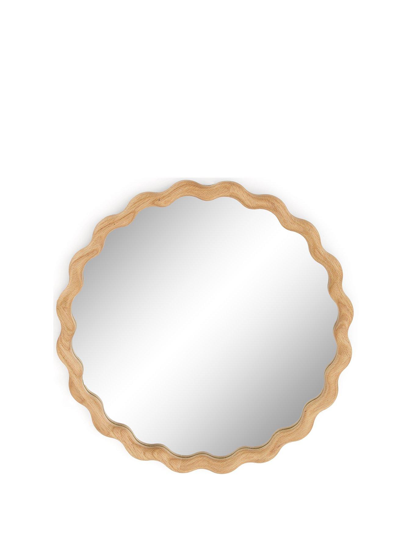 Image 2 of 4 of The Very Collection Squiggle Wooden Circle Mirror 40cm