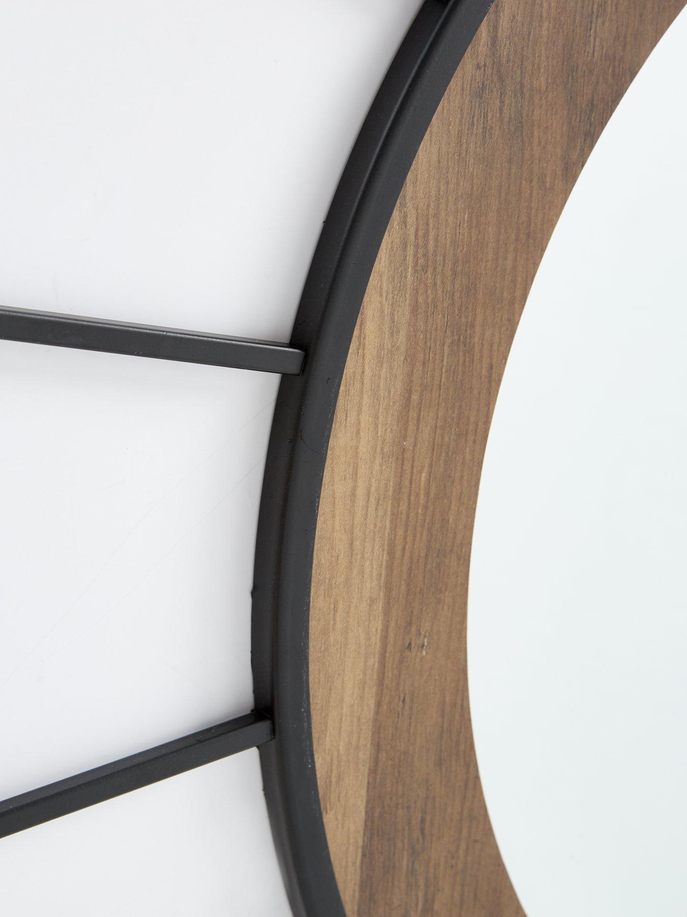 Image 4 of 6 of The Very Collection Black Wire Edge Mirror with Wooden Inner Frame 80cm