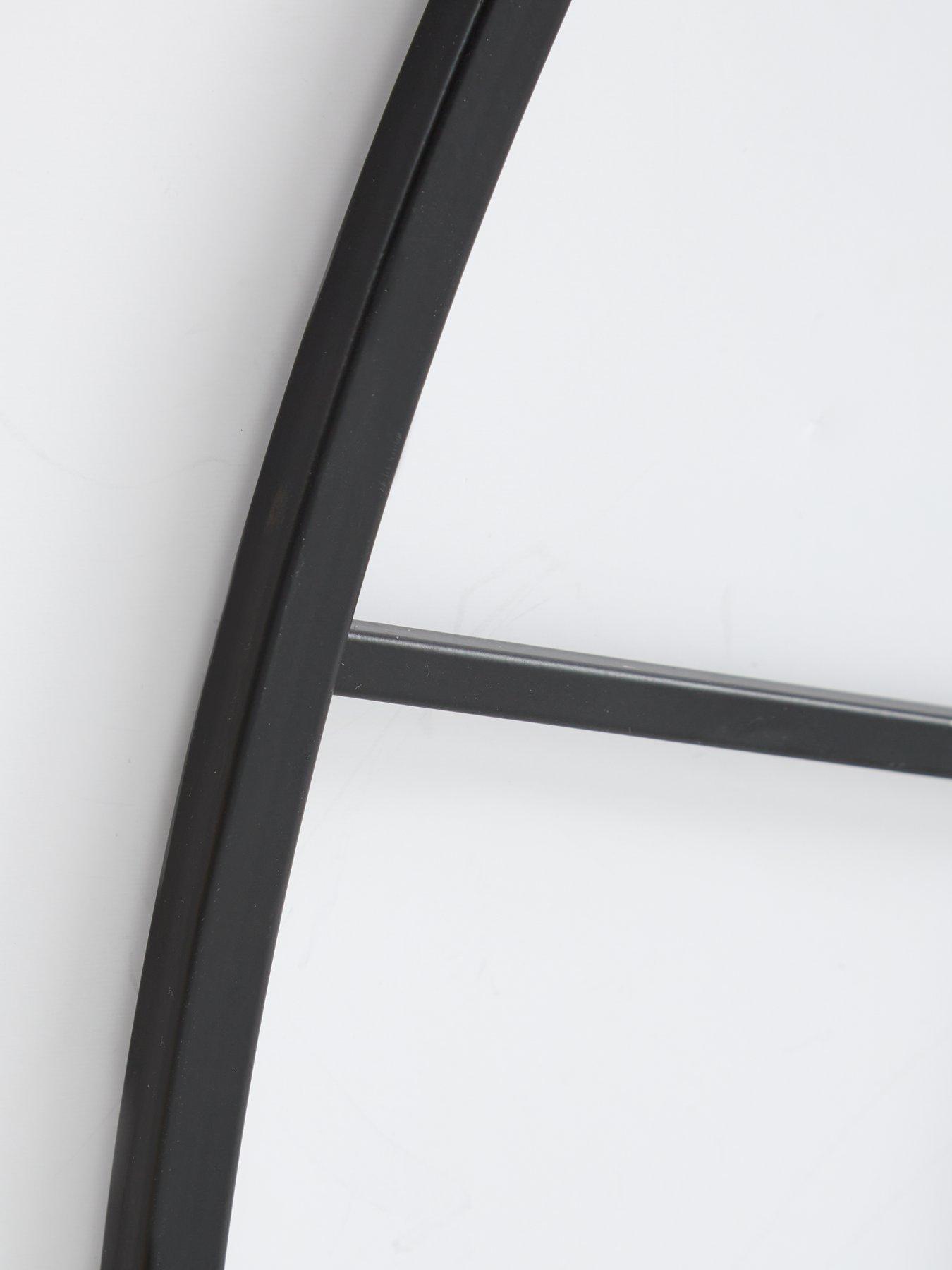 Image 5 of 6 of The Very Collection Black Wire Edge Mirror with Wooden Inner Frame 80cm