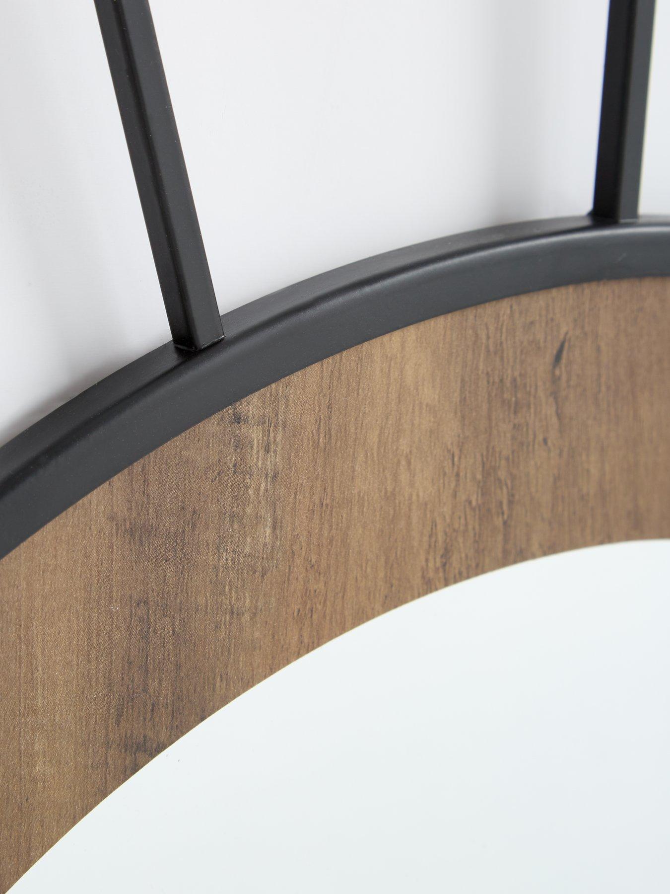Image 6 of 6 of The Very Collection Black Wire Edge Mirror with Wooden Inner Frame 80cm