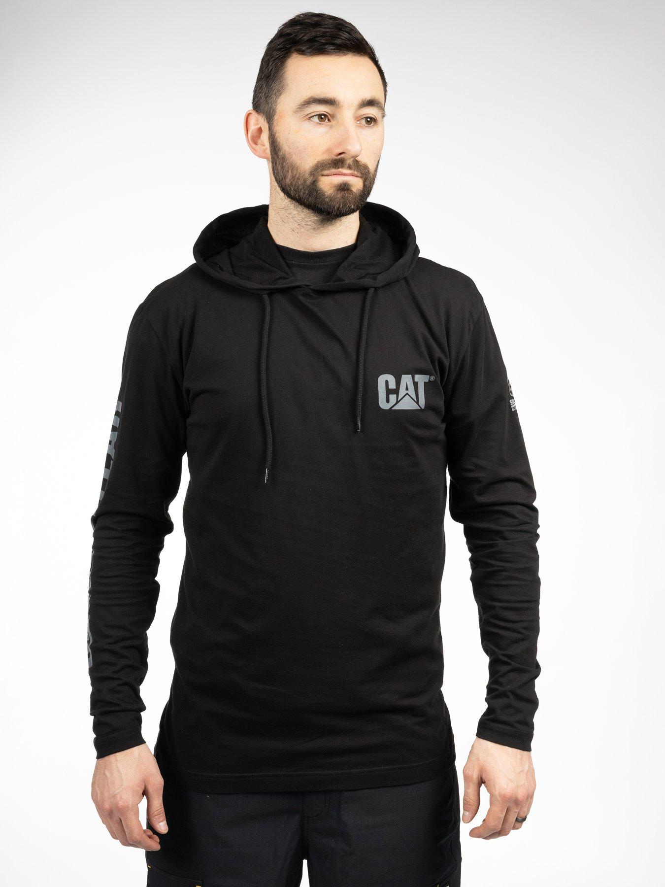 CAT Hooded Long Sleeve Hooded T-shirt - Black